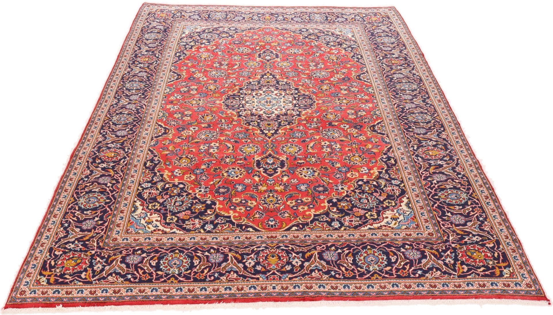Handgeknüpfter Kashan Perserteppich, 200 × 294 cm, Wolle