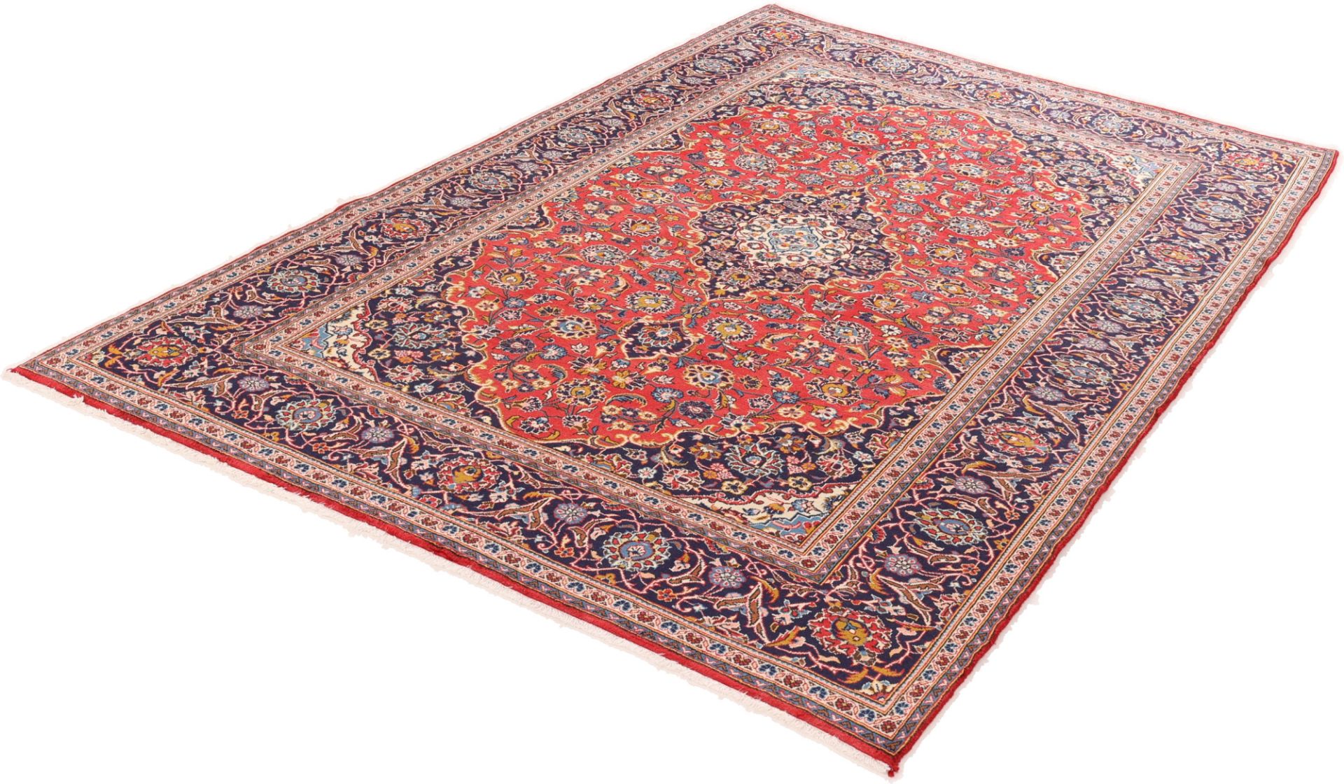Handgeknüpfter Kashan Perserteppich, 200 × 294 cm, Wolle
