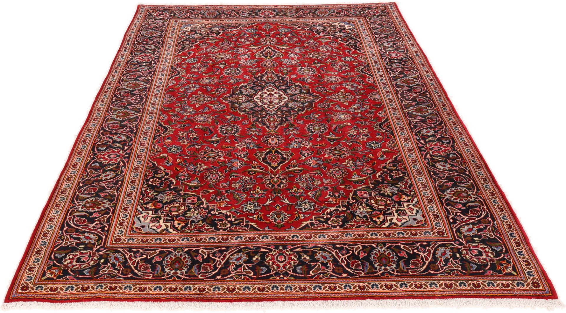 Handgeknüpfter Kashan Perserteppich, 203 × 304 cm, Wolle