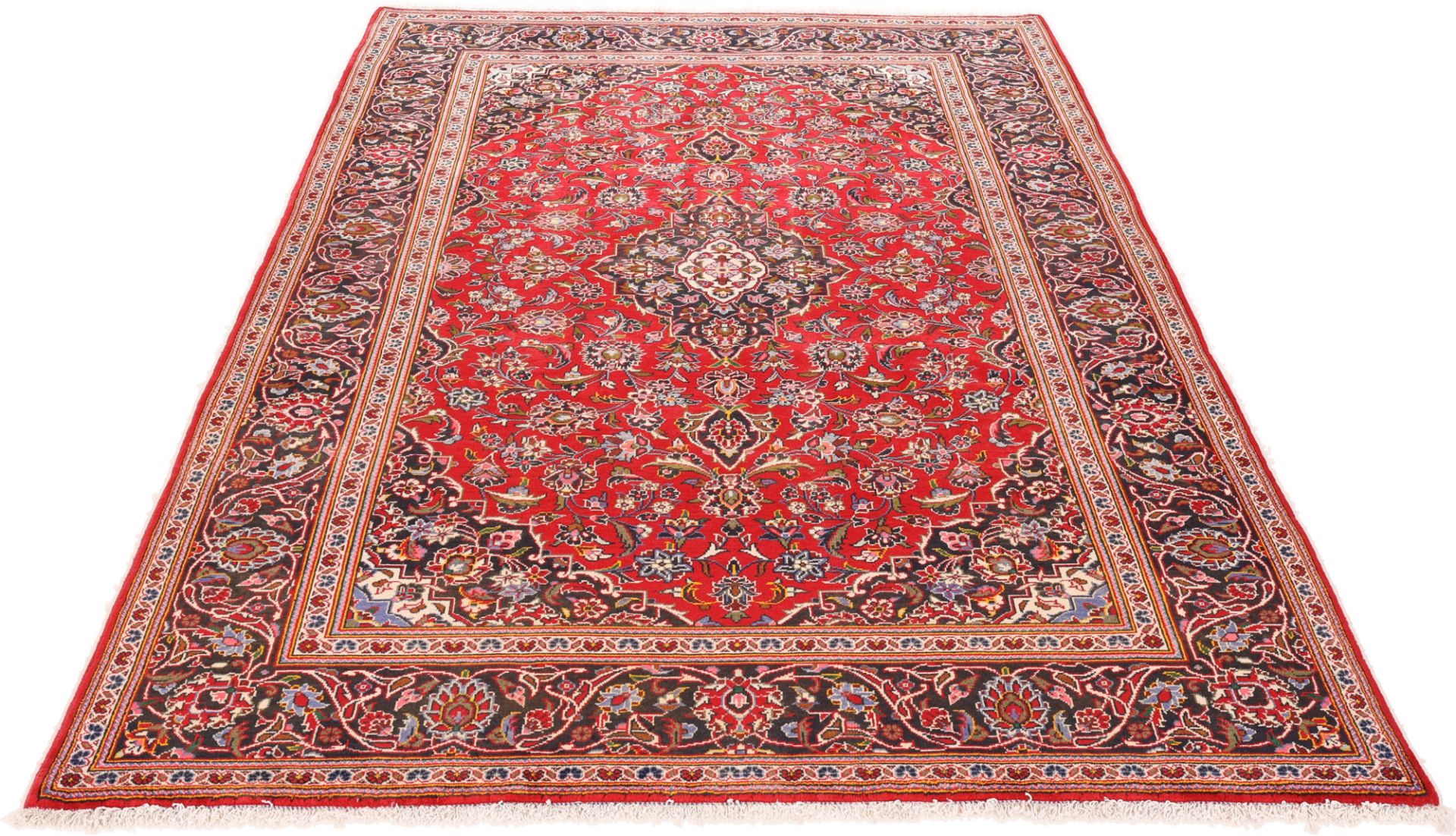 Handgeknüpfter Kashan Perserteppich, 203 × 304 cm, Wolle