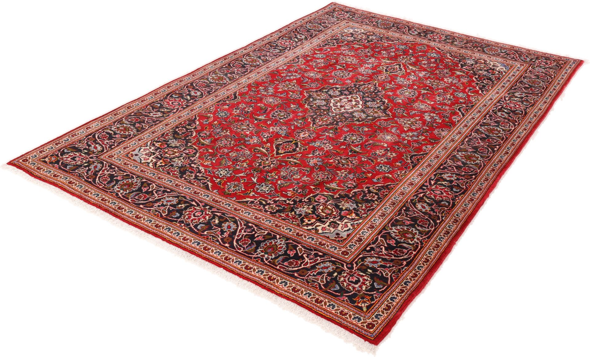 Handgeknüpfter Kashan Perserteppich, 203 × 304 cm, Wolle