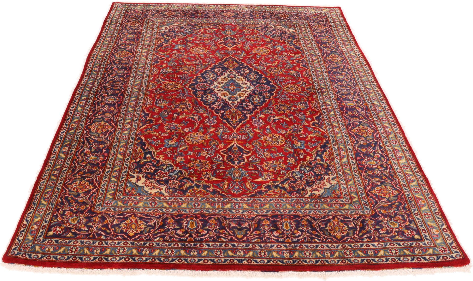 Handgeknüpfter Kashan Perserteppich 198 × 290 cm