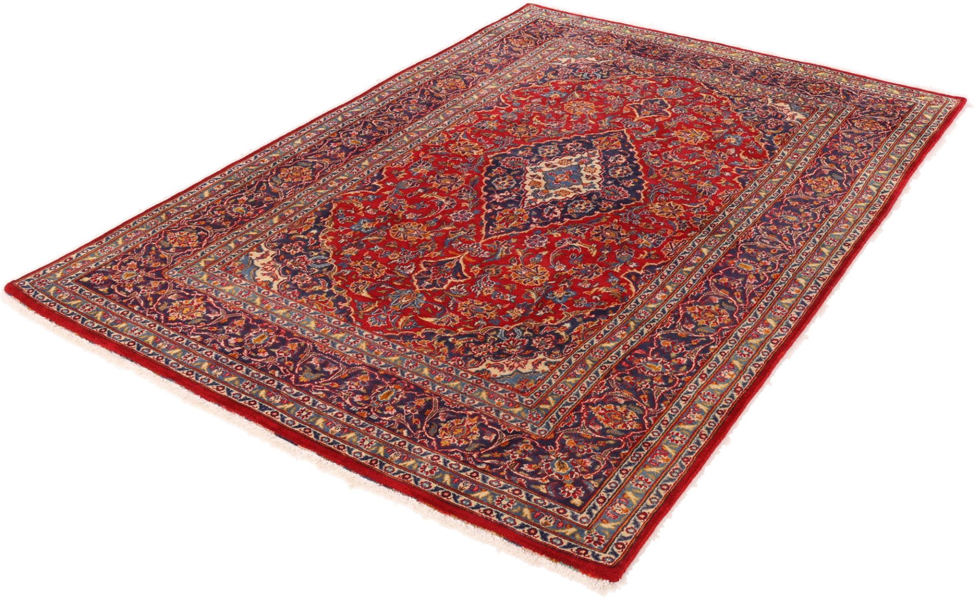 Handgeknüpfter Kashan Perserteppich 198 × 290 cm