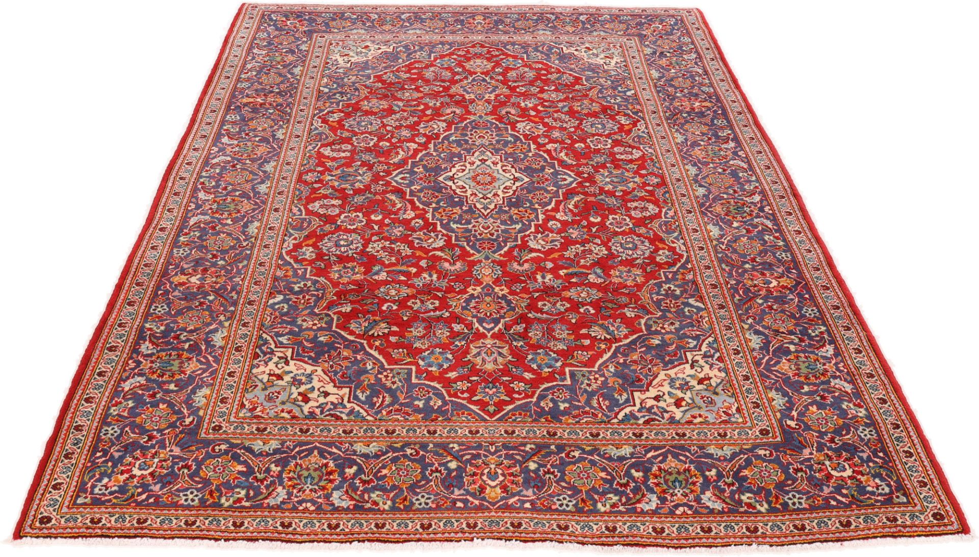 Kashan Perserteppich 201 × 305 cm aus Wolle, handgeknüpft