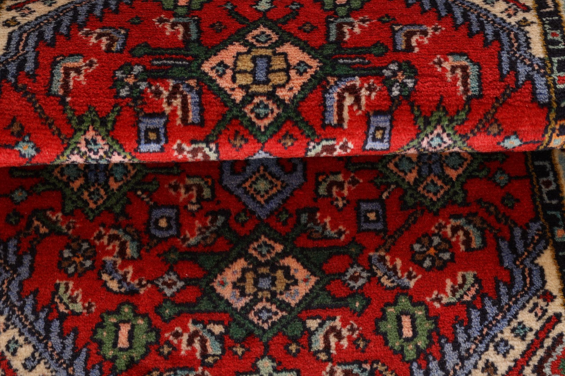 Handgeknüpfter Hamadan Perserteppich, 62 × 99 cm, Wolle