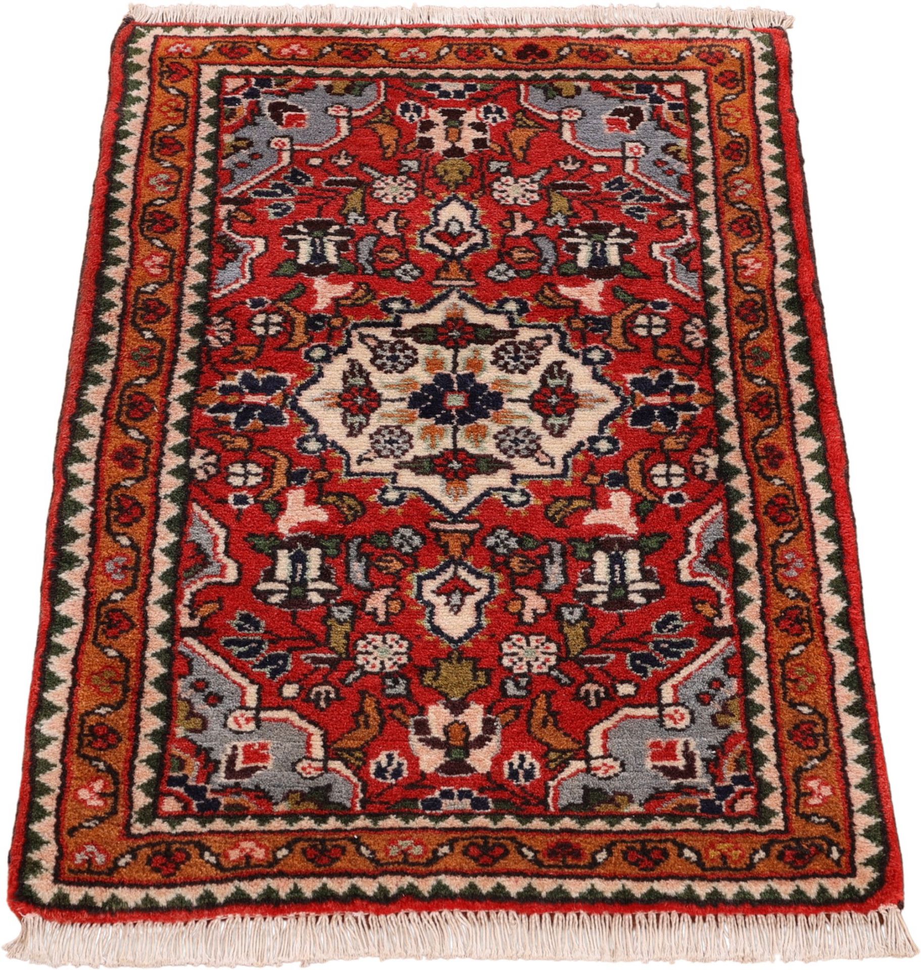 Hamadan Perserteppich 62 × 99 cm aus Wolle, handgeknüpft