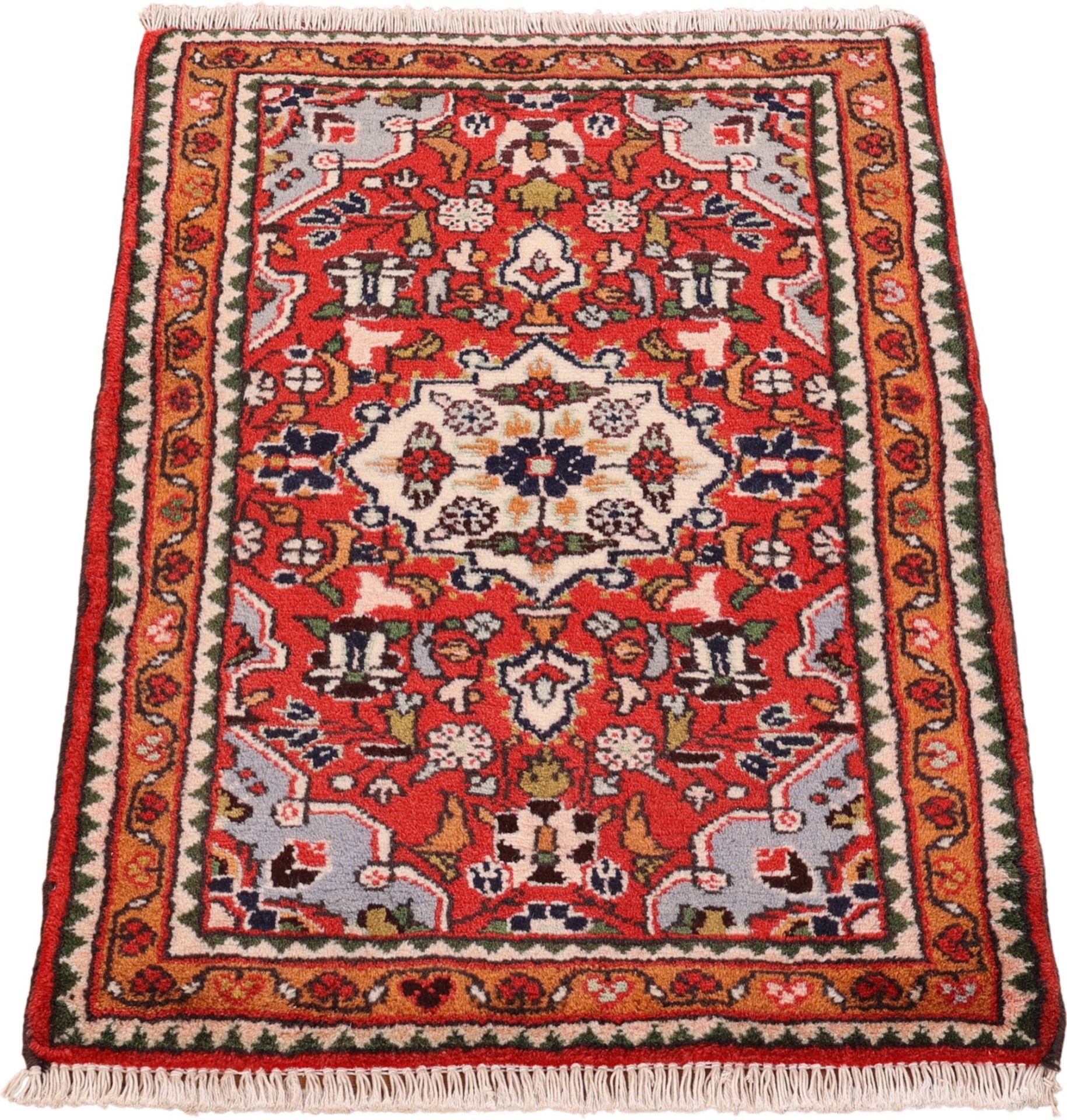 Hamadan Perserteppich 62 × 99 cm aus Wolle, handgeknüpft