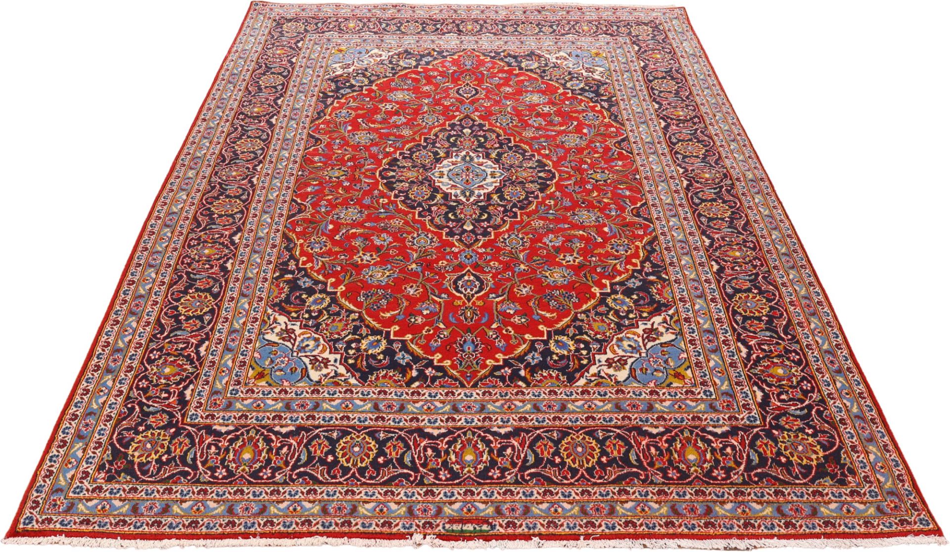 Kashan Perserteppich 194 × 293 cm aus Wolle, handgeknüpft