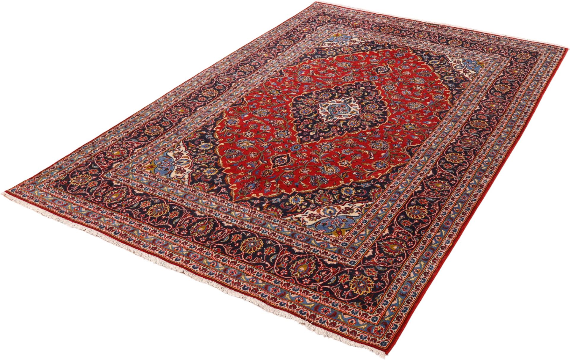 Kashan Perserteppich 194 × 293 cm aus Wolle, handgeknüpft