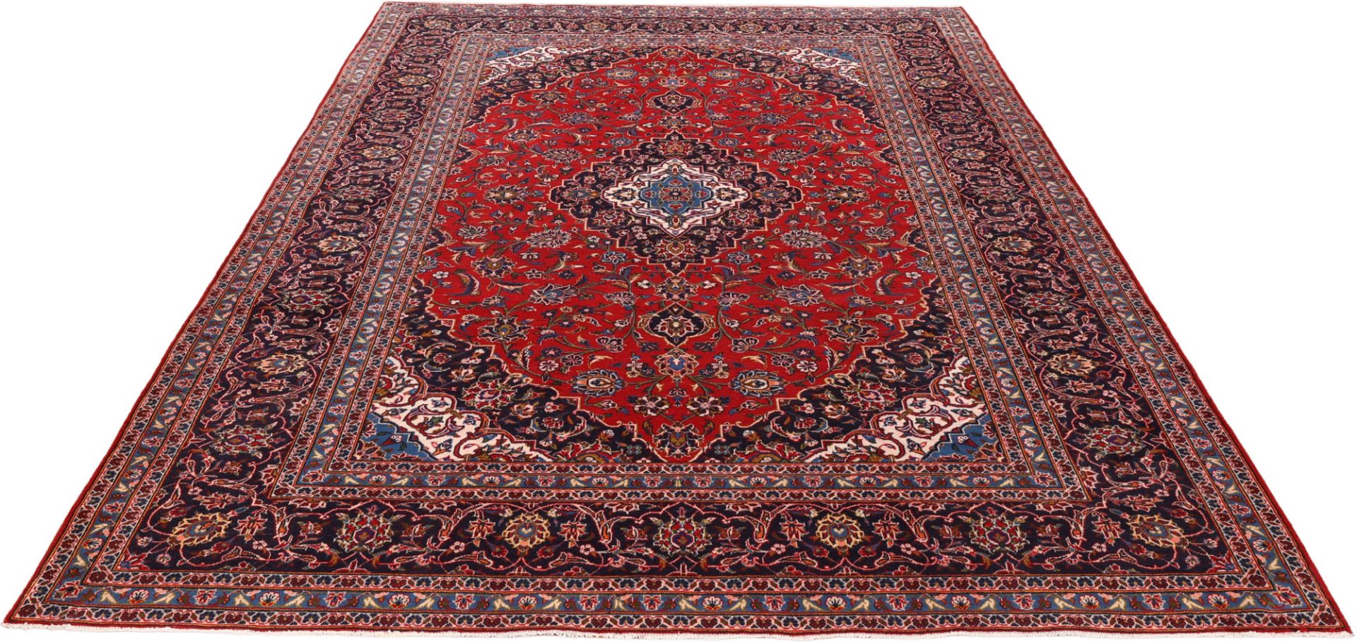 Handgeknüpfter Kashan Perserteppich, 246 × 340 cm, Wolle