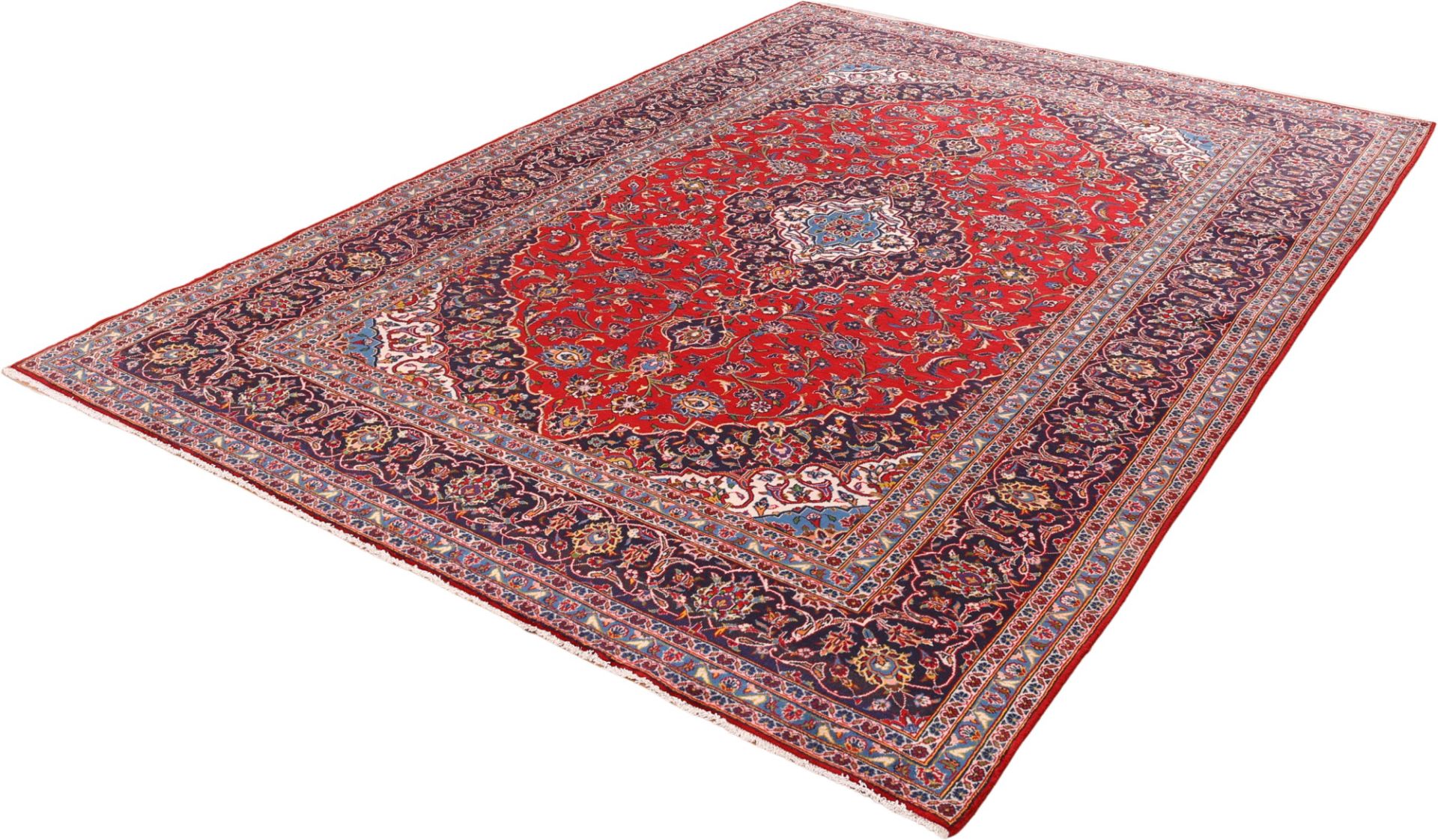 Handgeknüpfter Kashan Perserteppich, 246 × 340 cm, Wolle