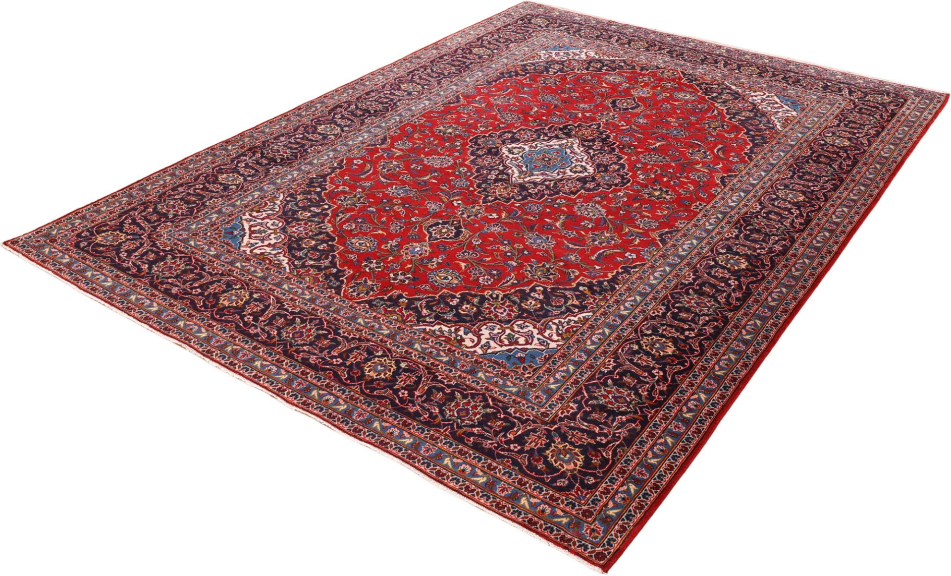 Handgeknüpfter Kashan Perserteppich, 246 × 340 cm, Wolle