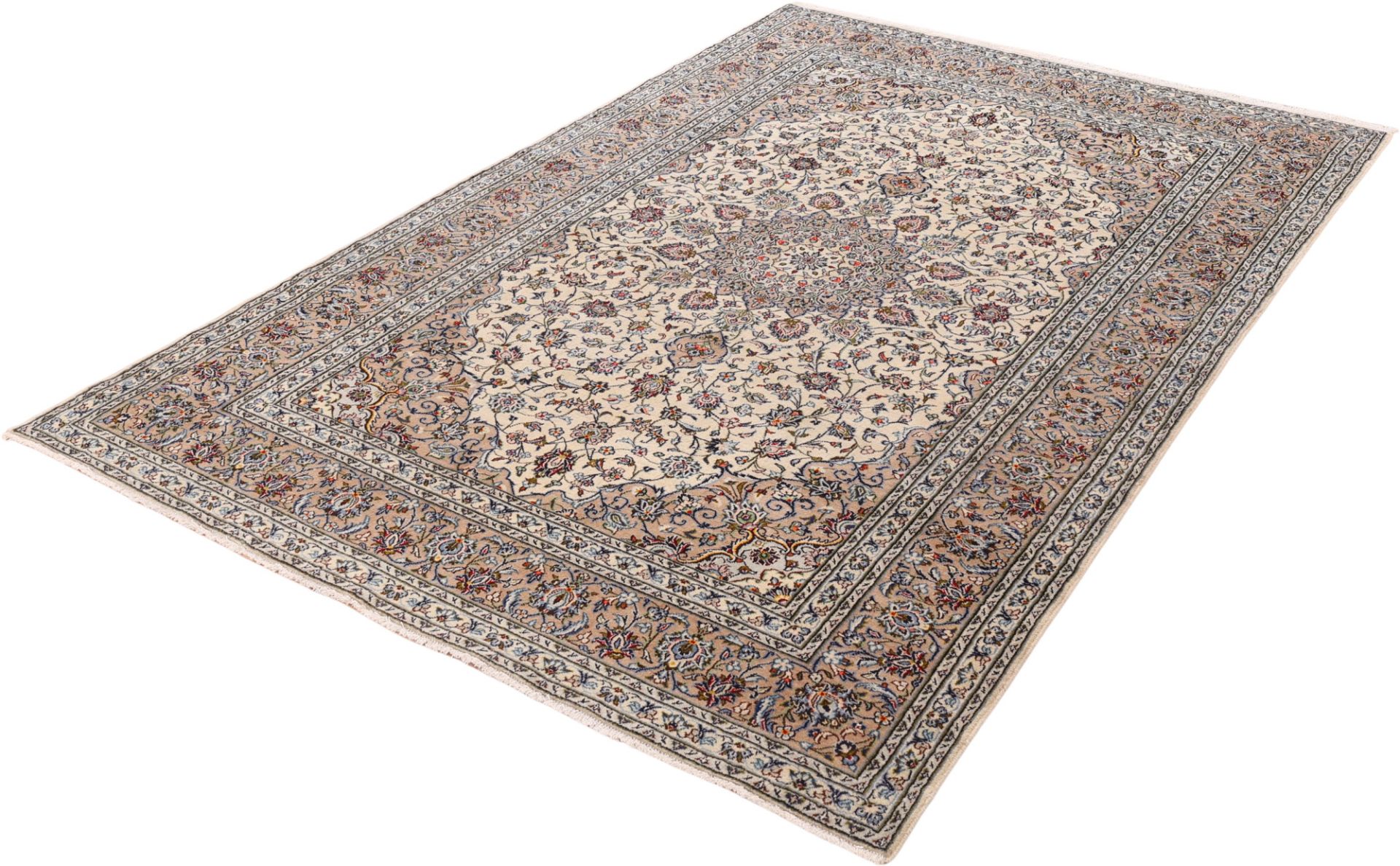 Kashan Perserteppich 197 × 295 cm aus Wolle, handgeknüpft