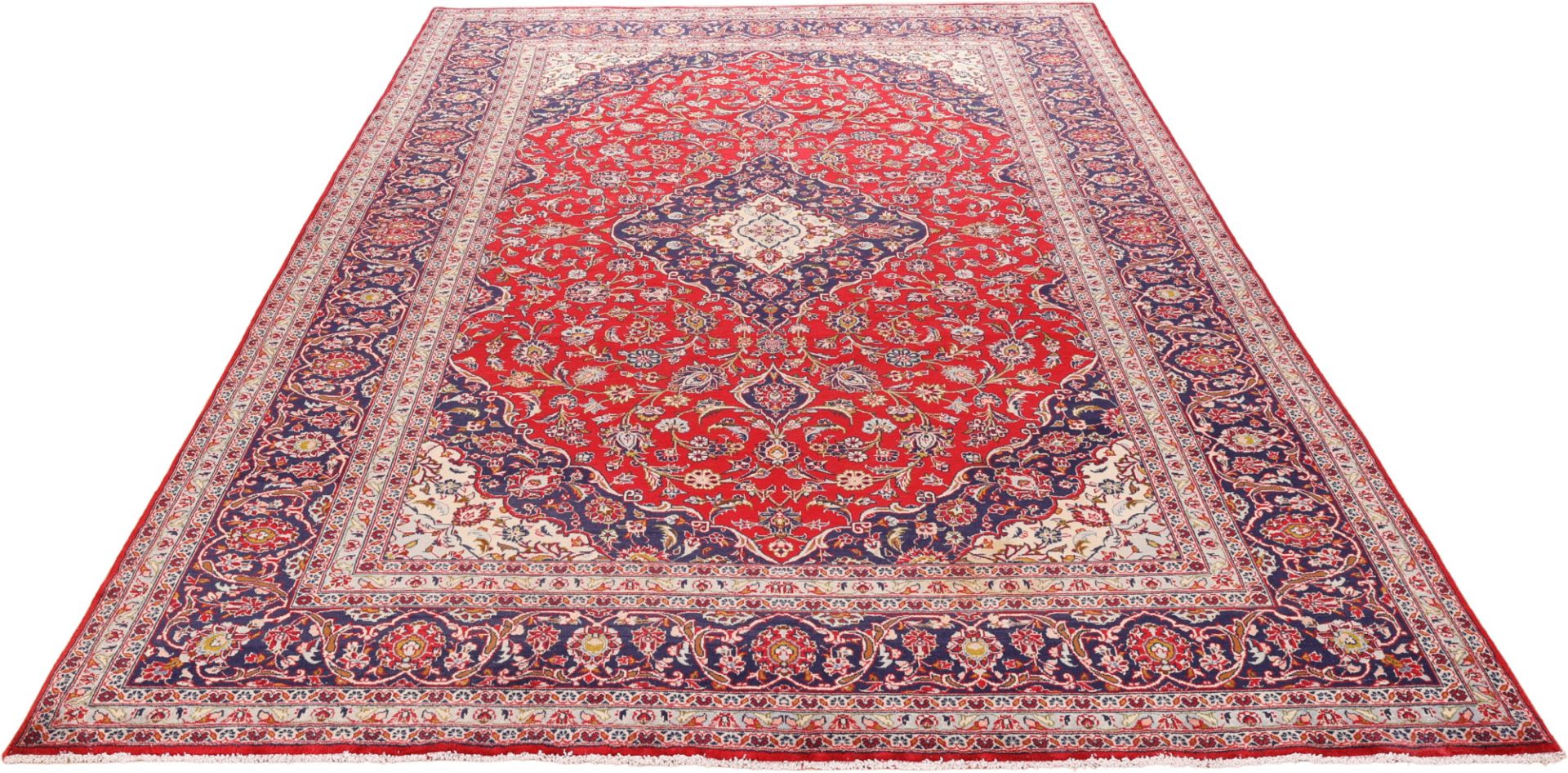 Kashan Perserteppich 245 × 345 cm aus Wolle, handgeknüpft