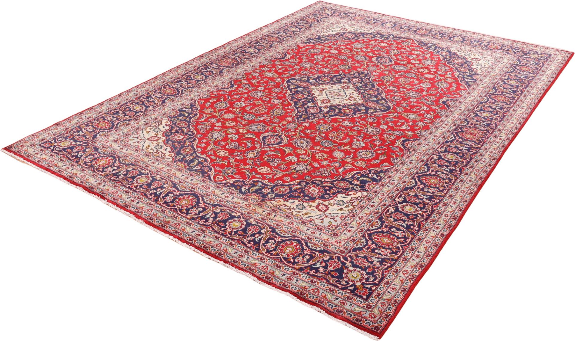 Kashan Perserteppich 245 × 345 cm aus Wolle, handgeknüpft