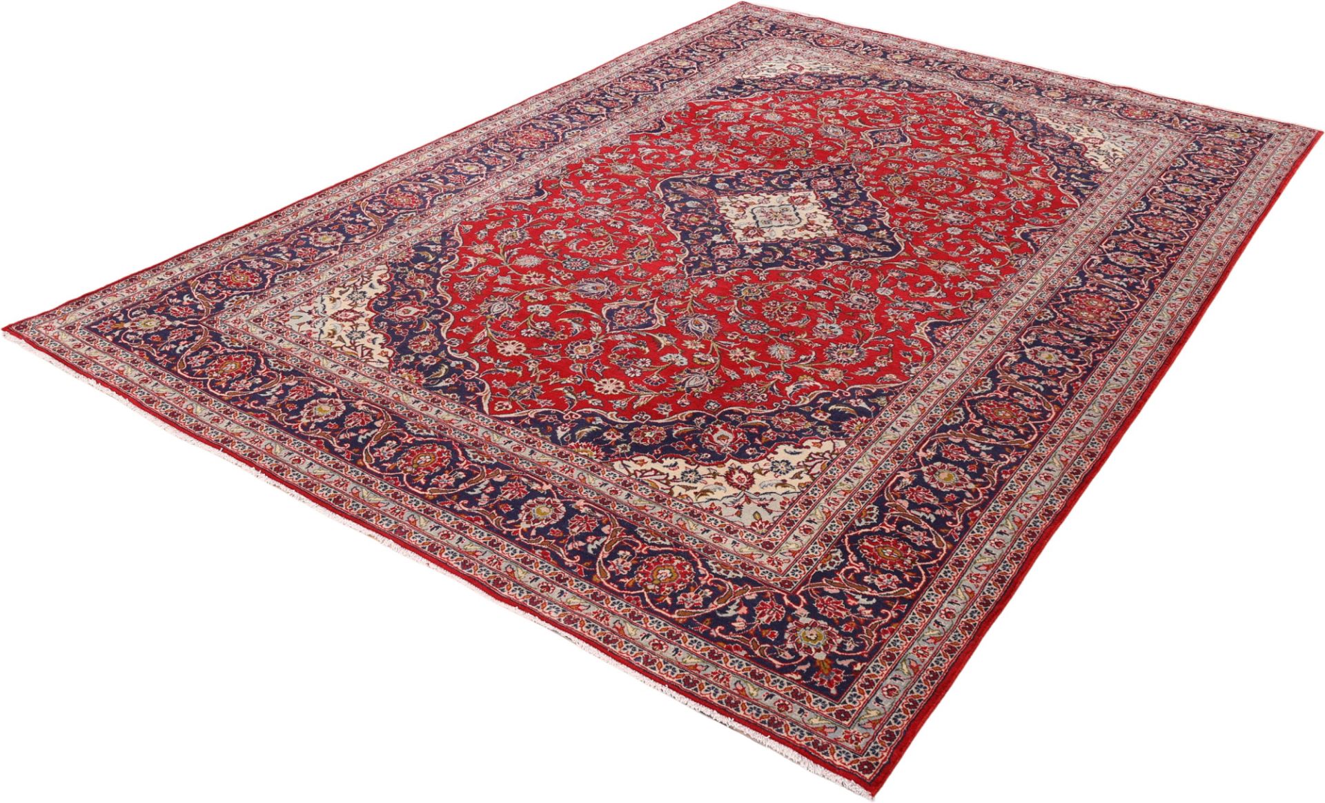 Kashan Perserteppich 245 × 345 cm aus Wolle, handgeknüpft
