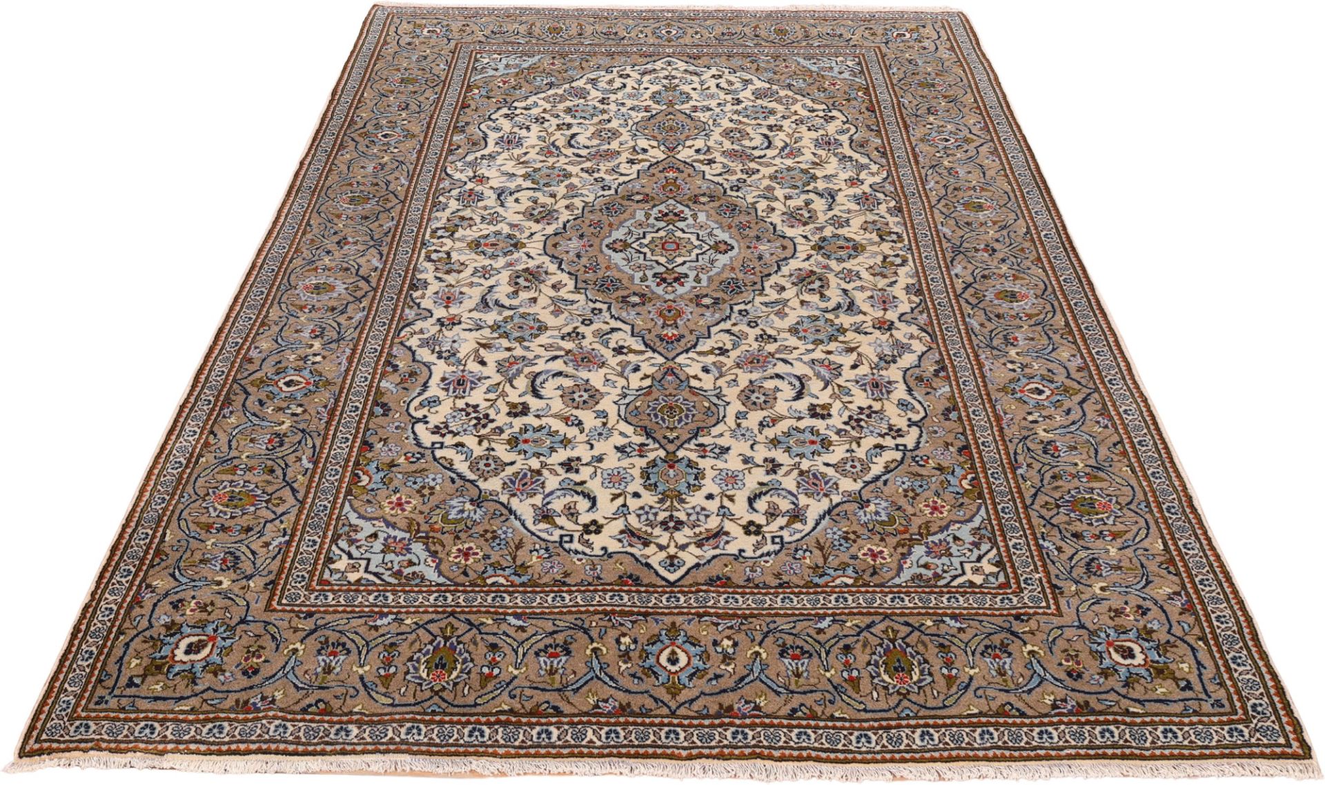 Handgeknüpfter Kashan Perserteppich, 195 × 300 cm, Wolle