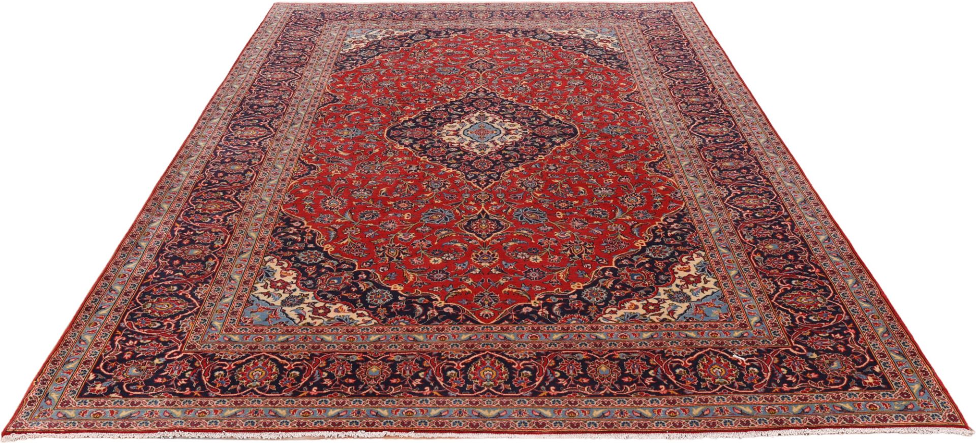 Handgeknüpfter Kashan Perserteppich, 255 × 345 cm, Wolle