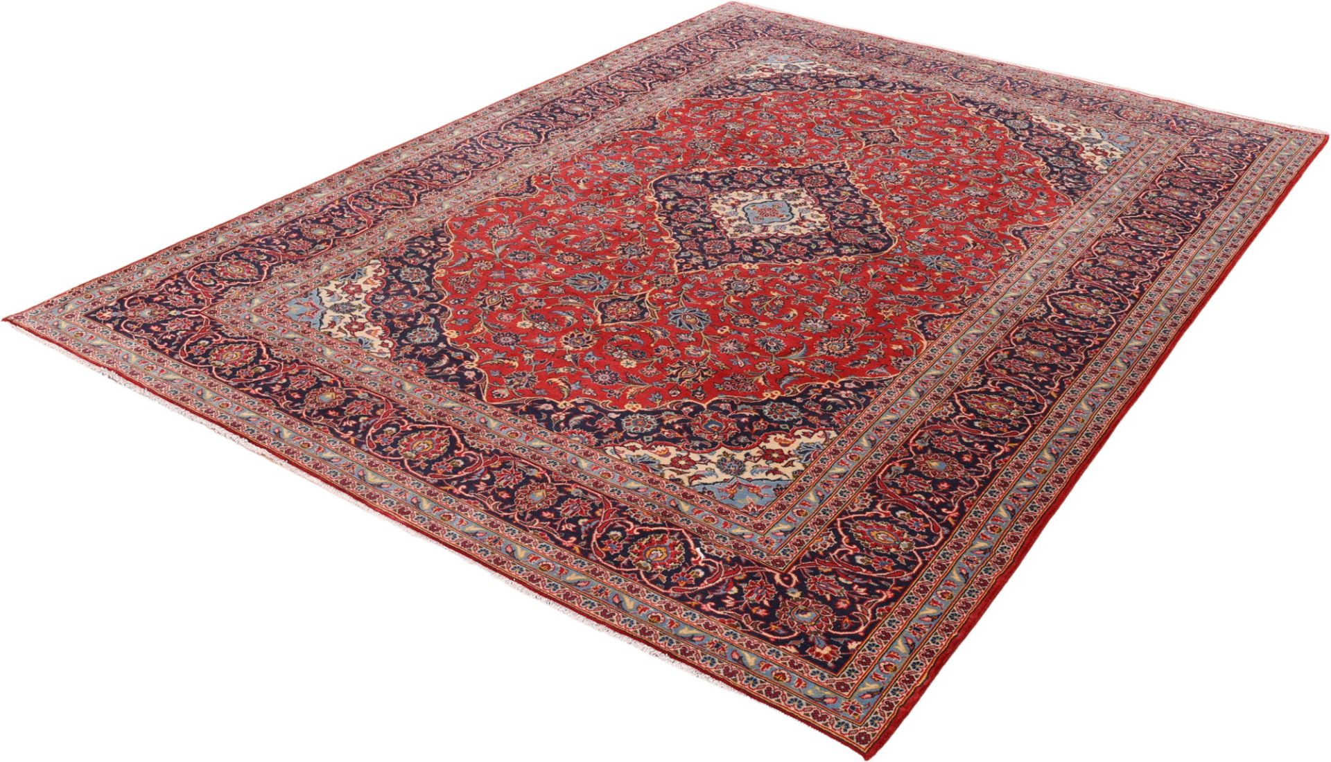 Handgeknüpfter Kashan Perserteppich, 255 × 345 cm, Wolle