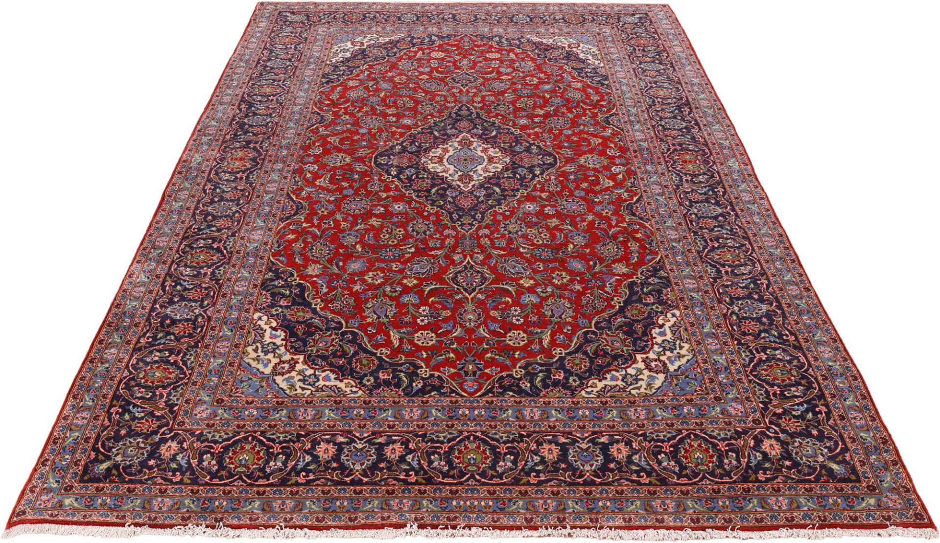 Handgeknüpfter Kashan Perserteppich, 207 × 340 cm, Wolle