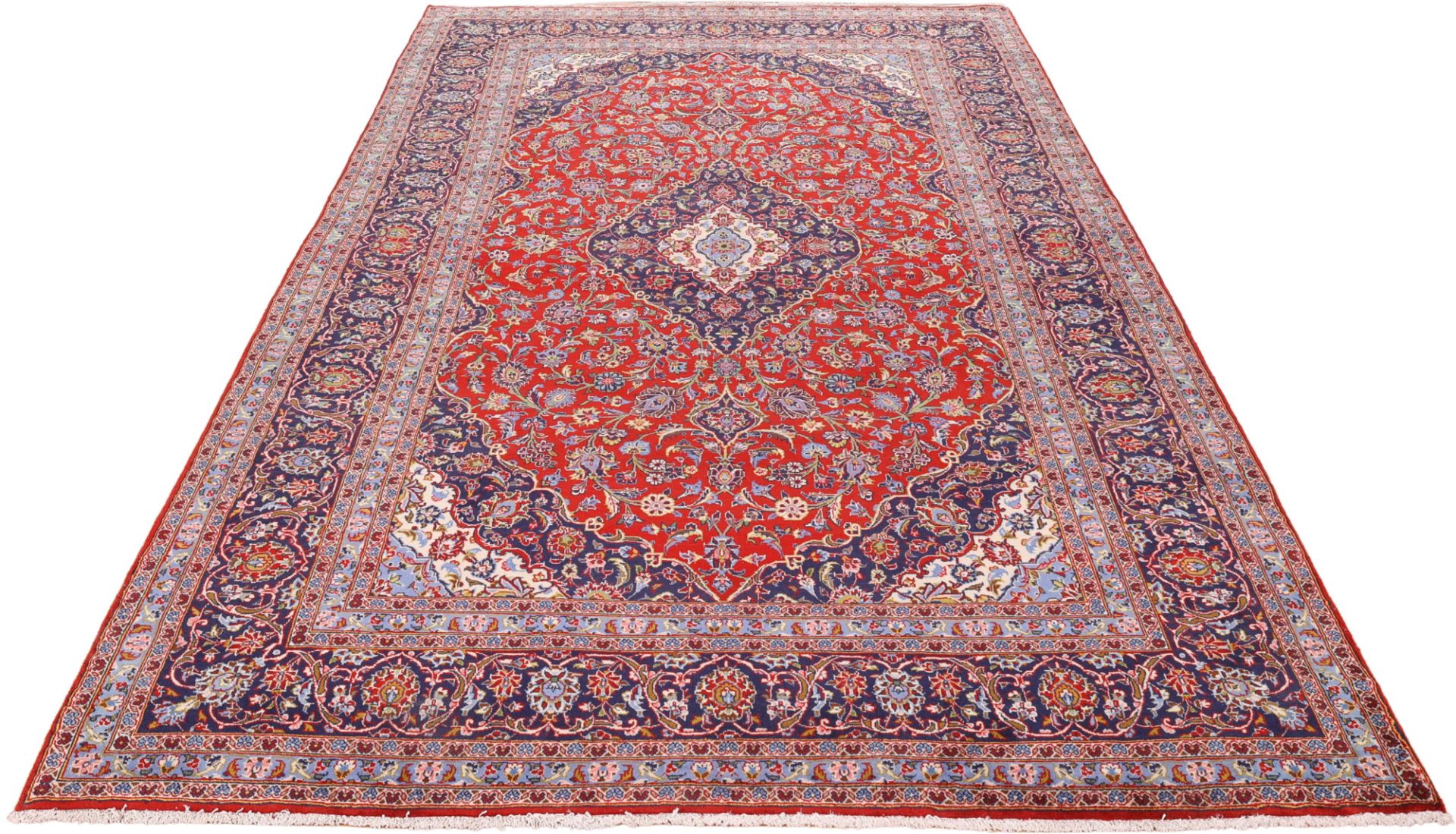 Handgeknüpfter Kashan Perserteppich, 207 × 340 cm, Wolle