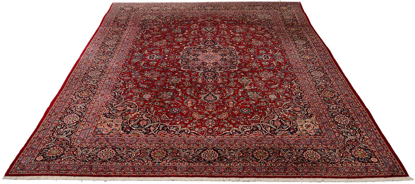 Kashan Perserteppich antik, 266 × 374 cm, Wolle