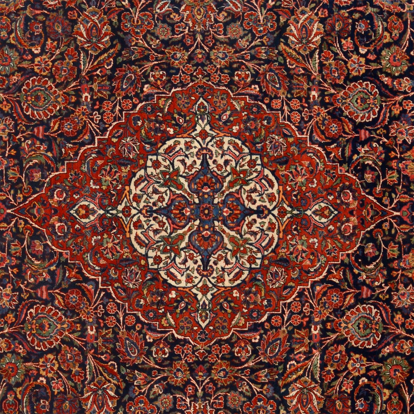 Kashan Perserteppich antik, 314 × 414 cm, Wolle