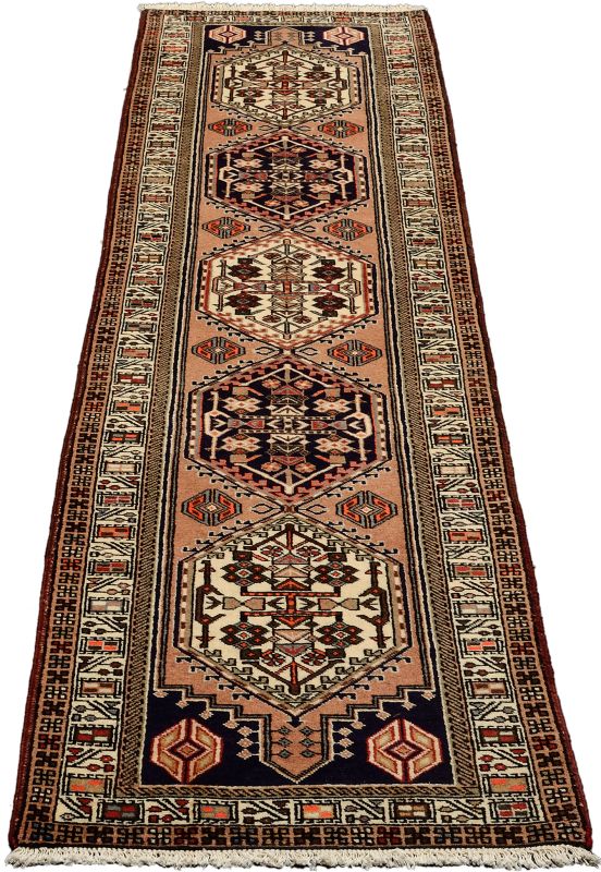 Handgeknüpfter Perserteppich, 76 × 296 cm, Wolle