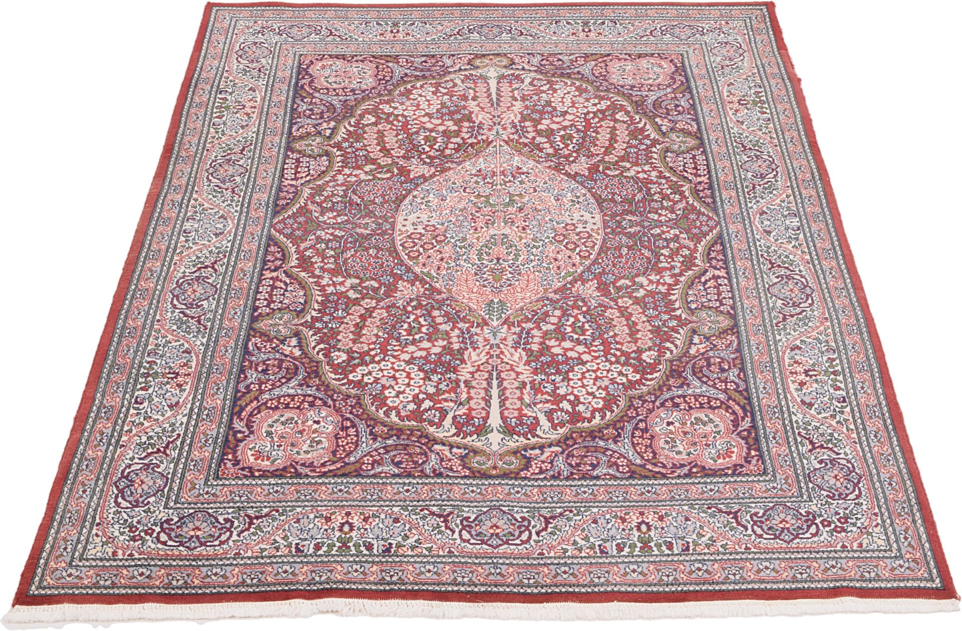 Kashan Perserteppich 140 × 212 cm aus Wolle, handgeknüpft