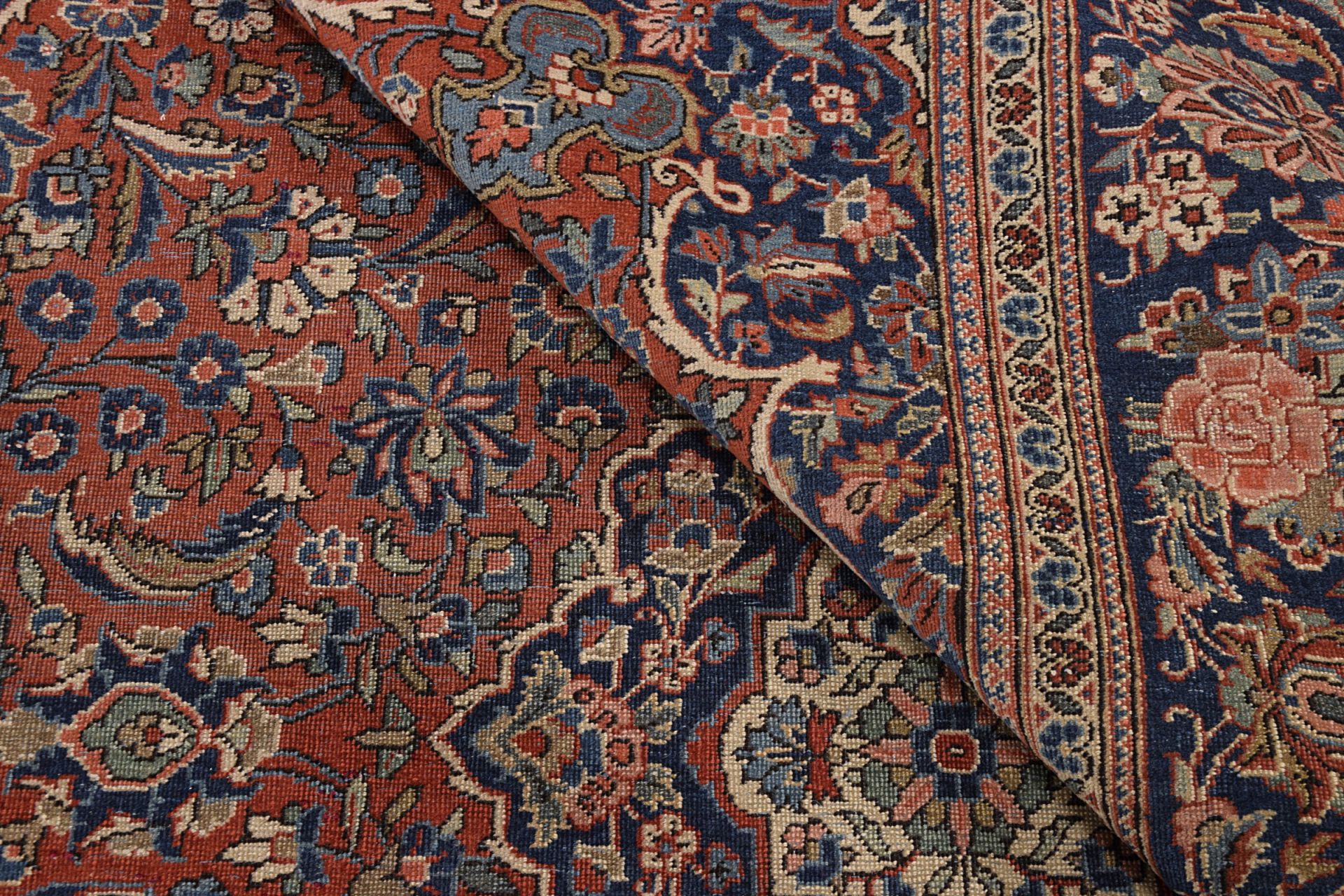 Kashan Perserteppich 128 × 207 cm aus Wolle, handgeknüpft