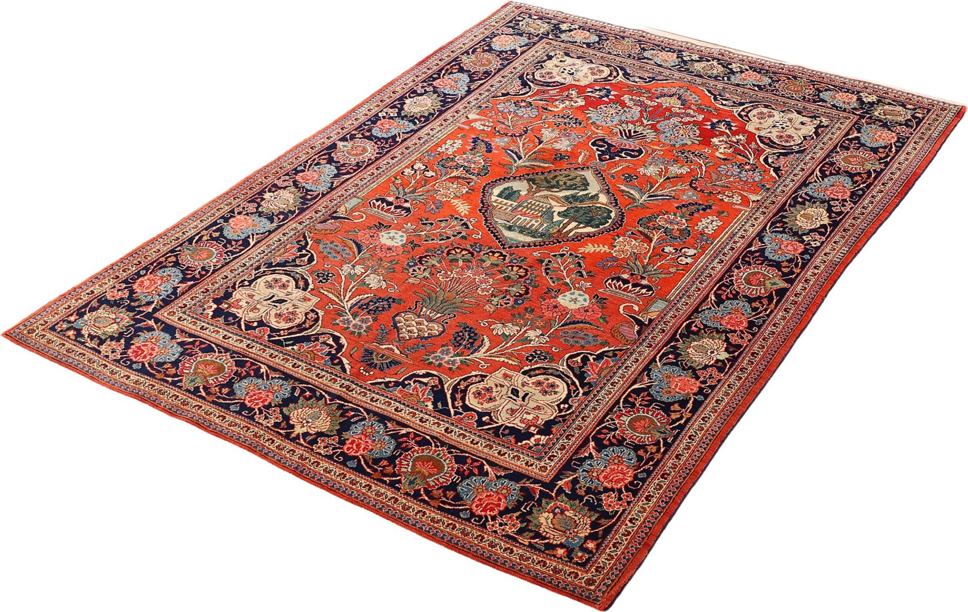 Handgeknüpfter Kashan Perserteppich 134 × 203 cm