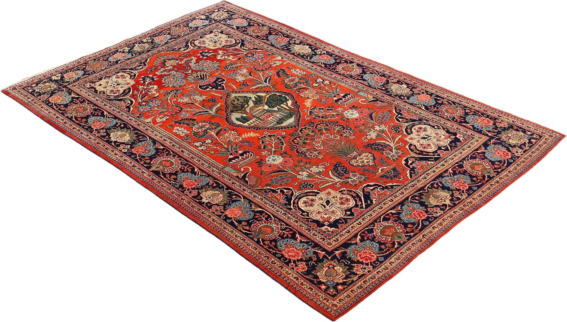 Handgeknüpfter Kashan Perserteppich 134 × 203 cm