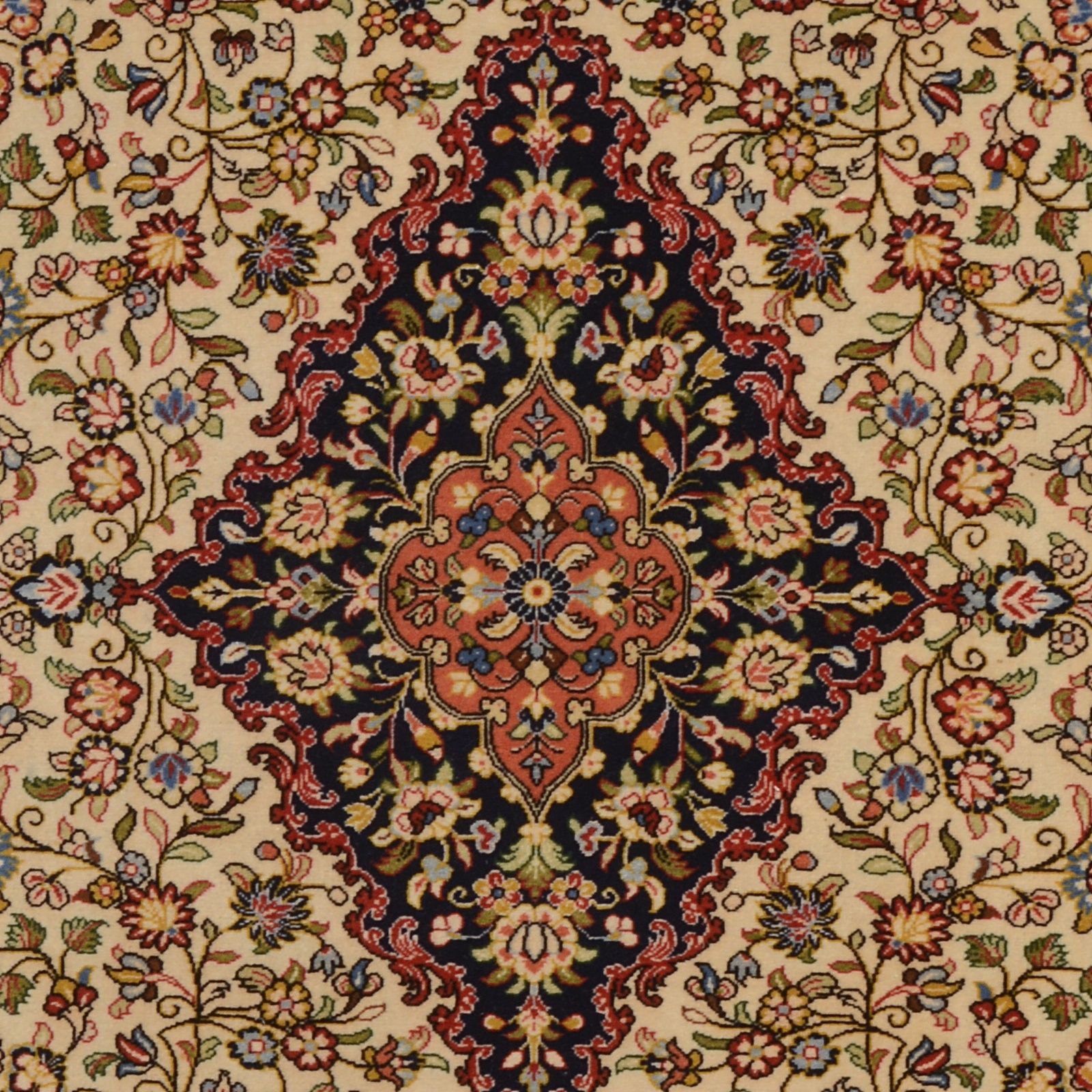 Ghom Perserteppich aus Iran, 105 × 150 cm