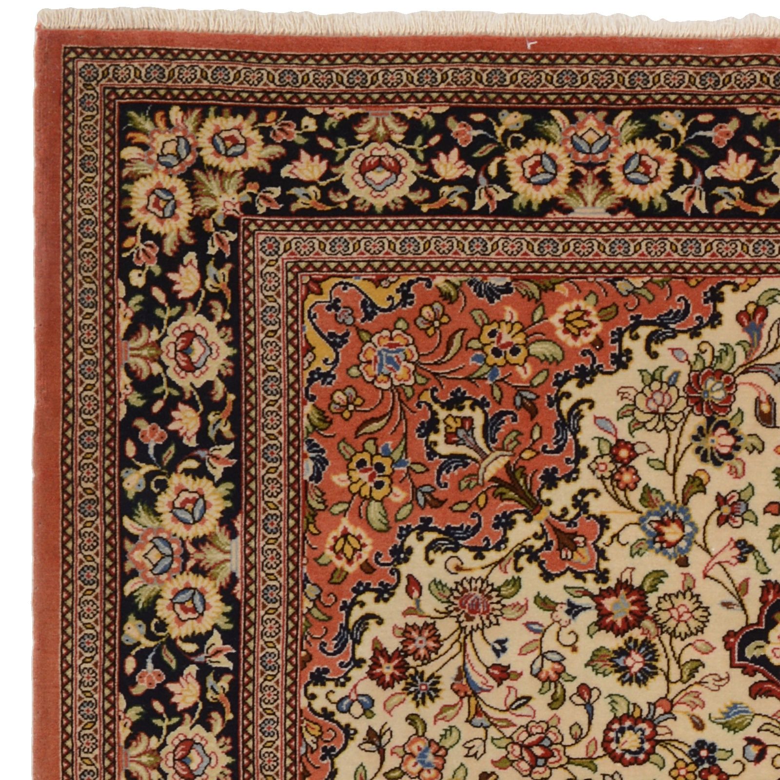 Ghom Perserteppich aus Iran, 105 × 150 cm