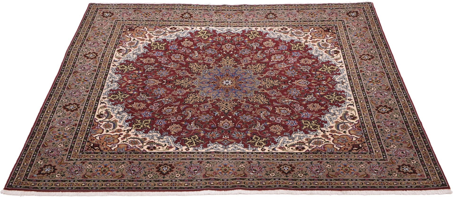 perserteppich-tabriz-200-x-207-cm-schurwolle-seide-handgeknupft-1 Täbriz Perserteppich aus Iran, 200 × 207 cm