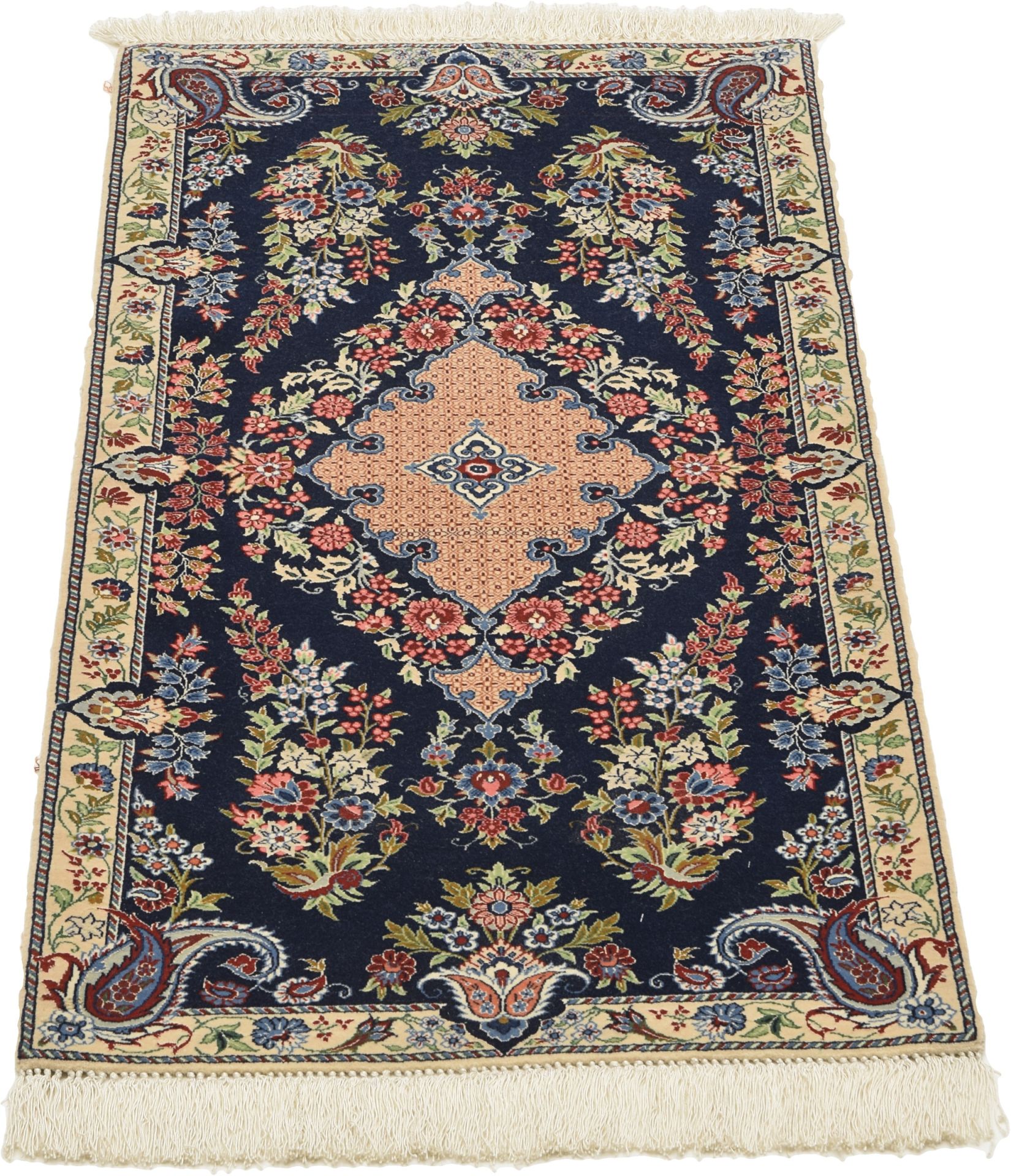 perserteppich-nain-60-x-125-cm-schurwolle-mit-seide-handgeknupft-1 Handgeknüpfter Nain Perserteppich 60 × 125 cm