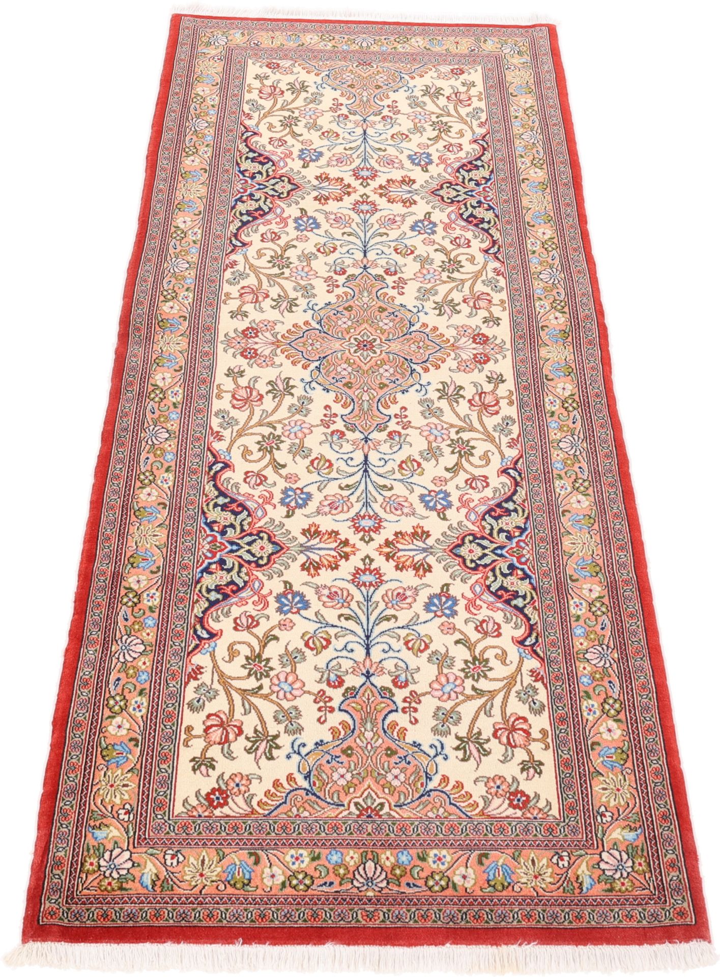 perserteppich-ghom-80-x-204-cm-schurwolle-seide-handgeknupft-2 Ghom Perserteppich aus Iran, 80 × 204 cm