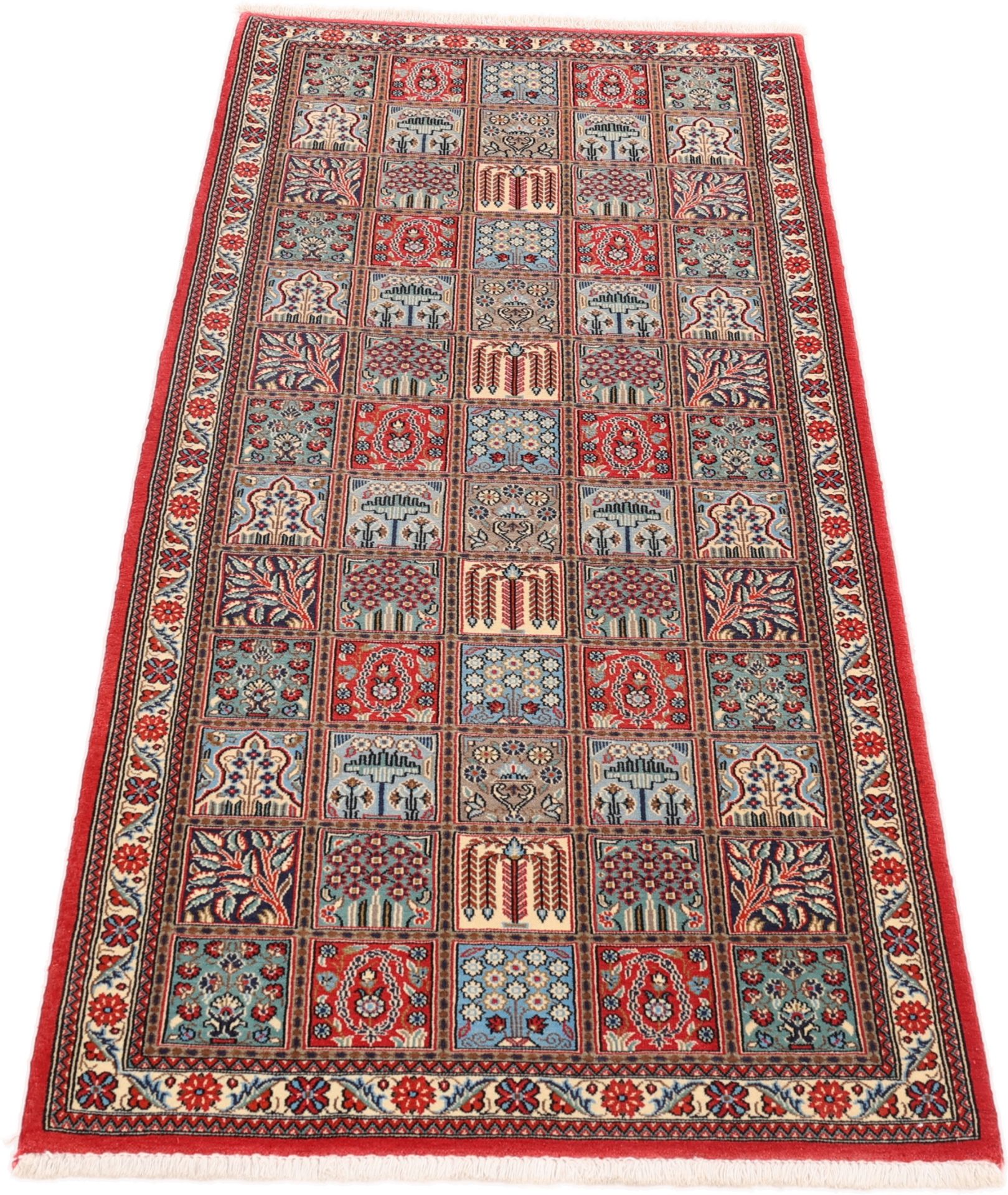 Ghom Perserteppich 80 × 195 cm aus Wolle & Seide, handgeknüpft