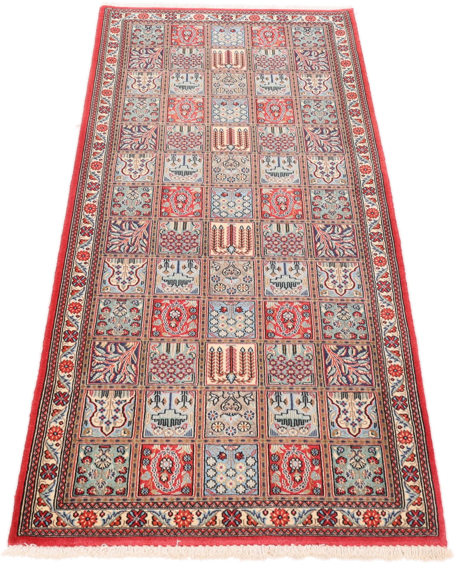 Ghom Perserteppich 80 × 195 cm aus Wolle & Seide, handgeknüpft