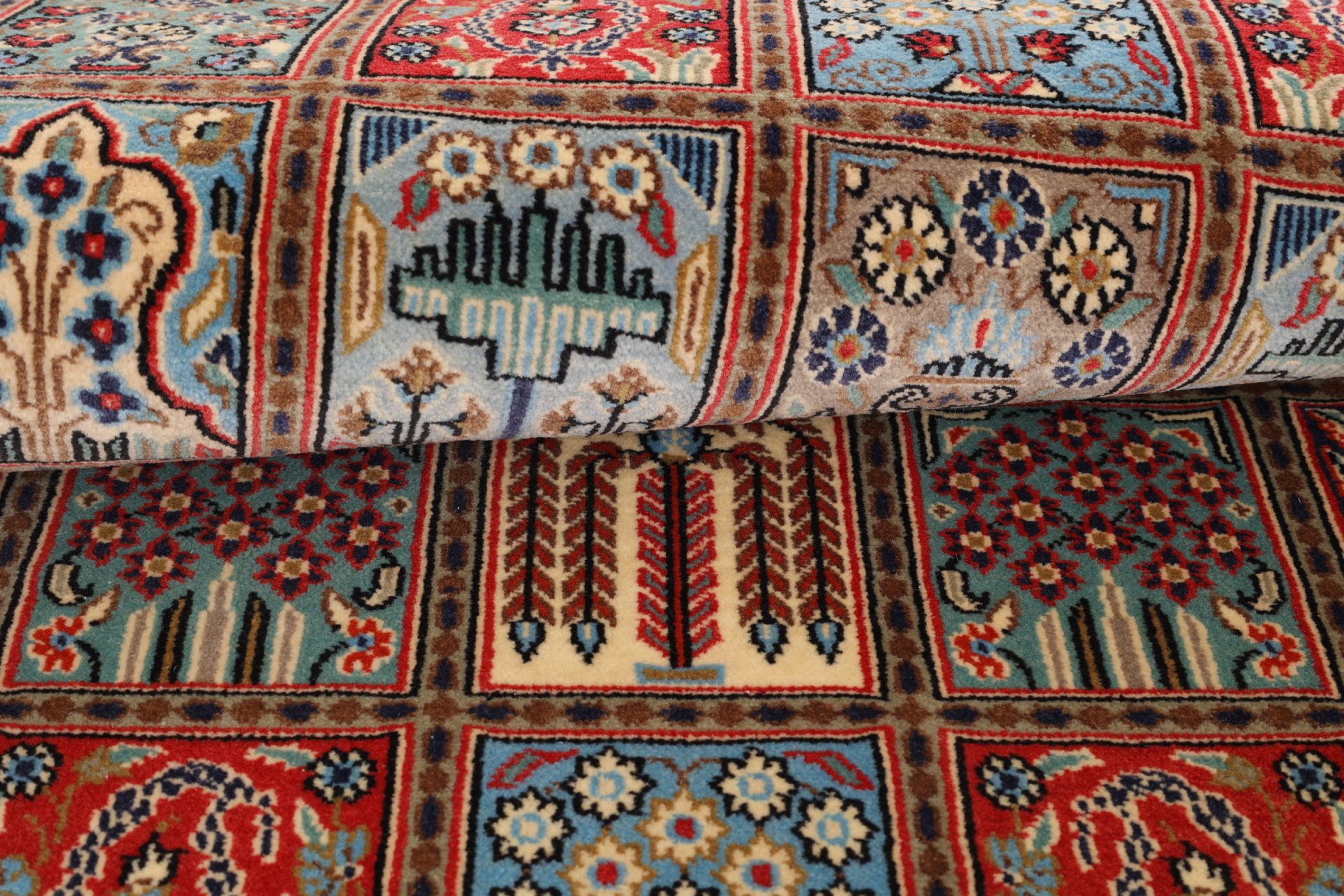 Ghom Perserteppich 80 × 195 cm aus Wolle & Seide, handgeknüpft