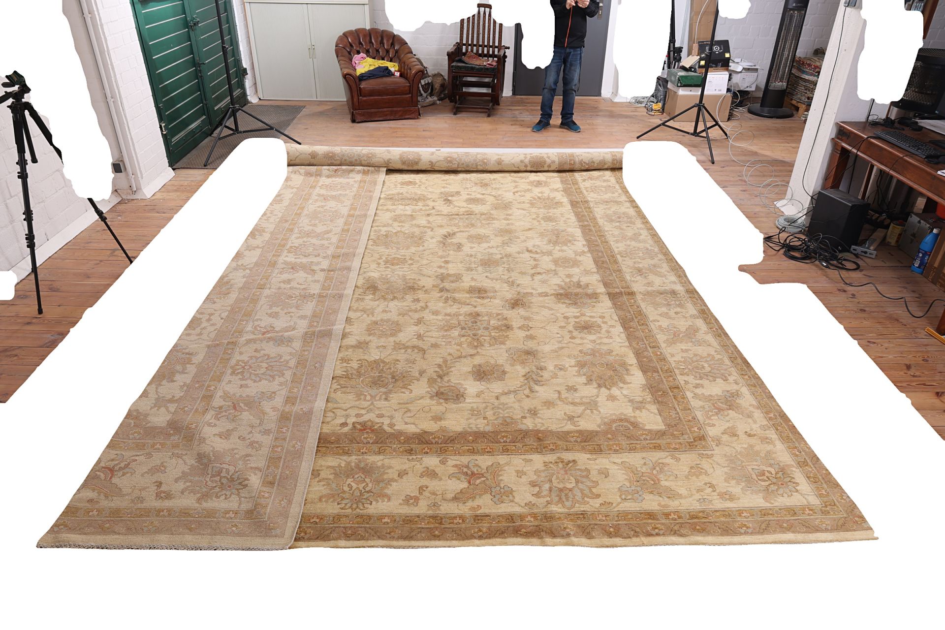 Ziegler Perserteppich 397 × 585 cm aus Wolle, handgeknüpft