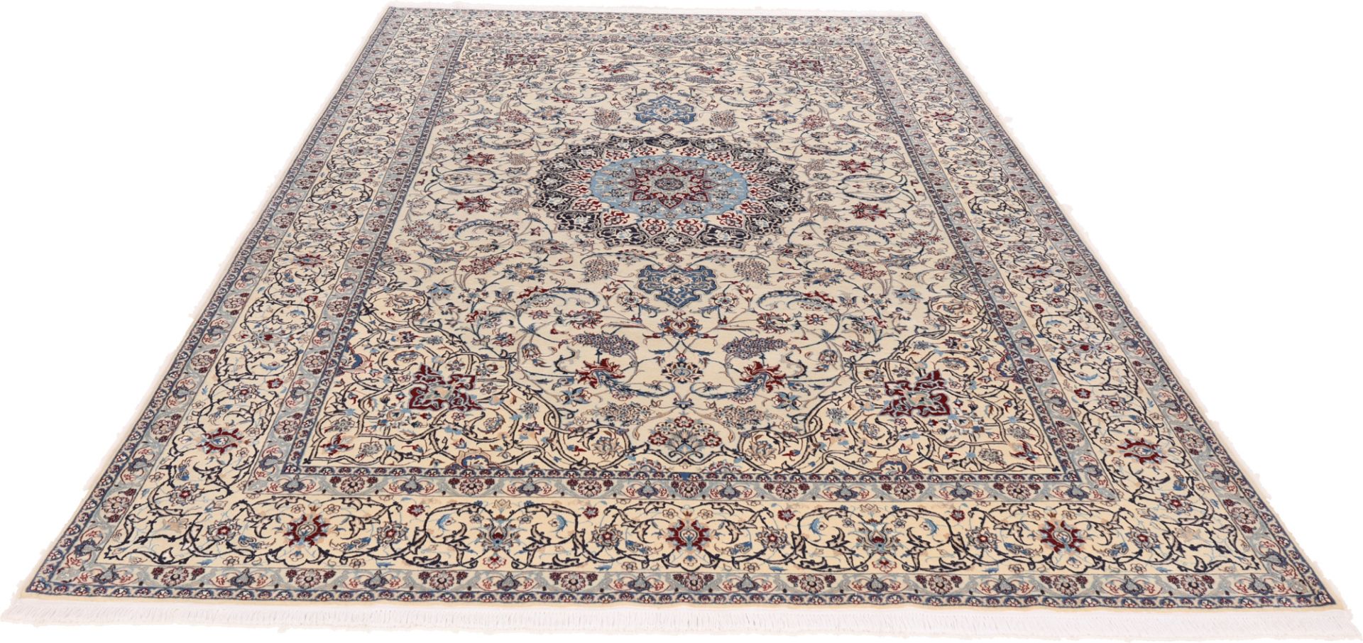 Handgeknüpfter Nain Perserteppich, 205 × 320 cm, Wolle & Seide