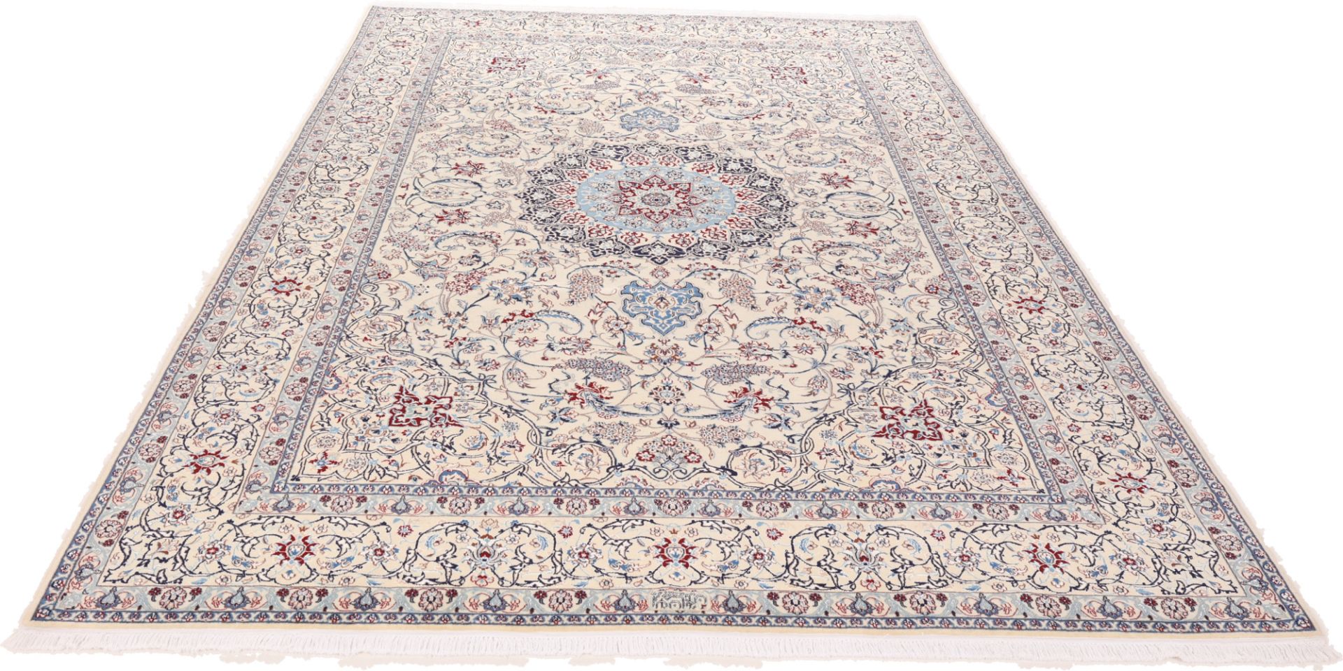 Handgeknüpfter Nain Perserteppich, 205 × 320 cm, Wolle & Seide