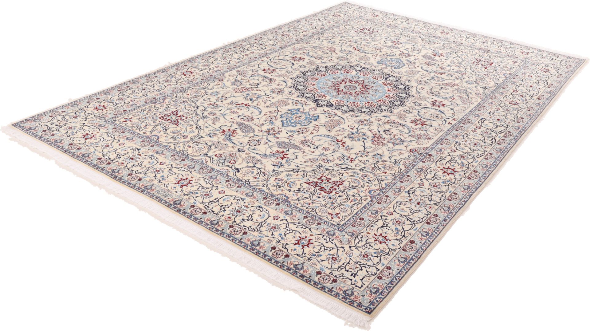 Handgeknüpfter Nain Perserteppich, 205 × 320 cm, Wolle & Seide