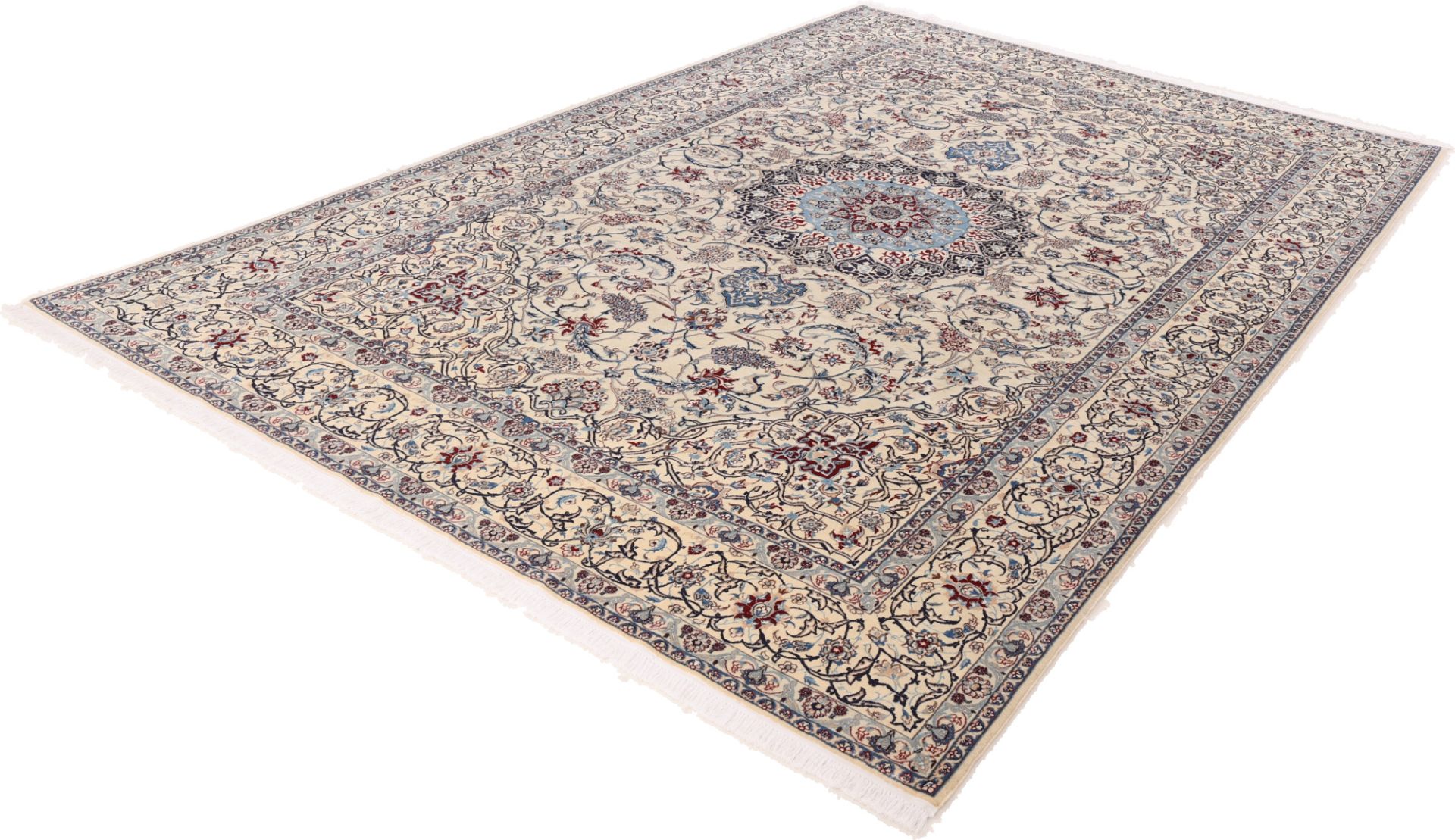 Handgeknüpfter Nain Perserteppich, 205 × 320 cm, Wolle & Seide