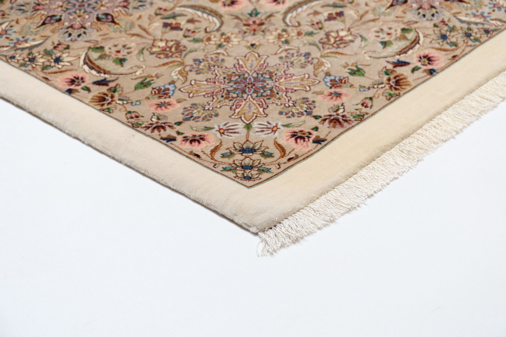 Handgeknüpfter Isfahan Perserteppich, 217 × 310 cm, Wolle & Seide