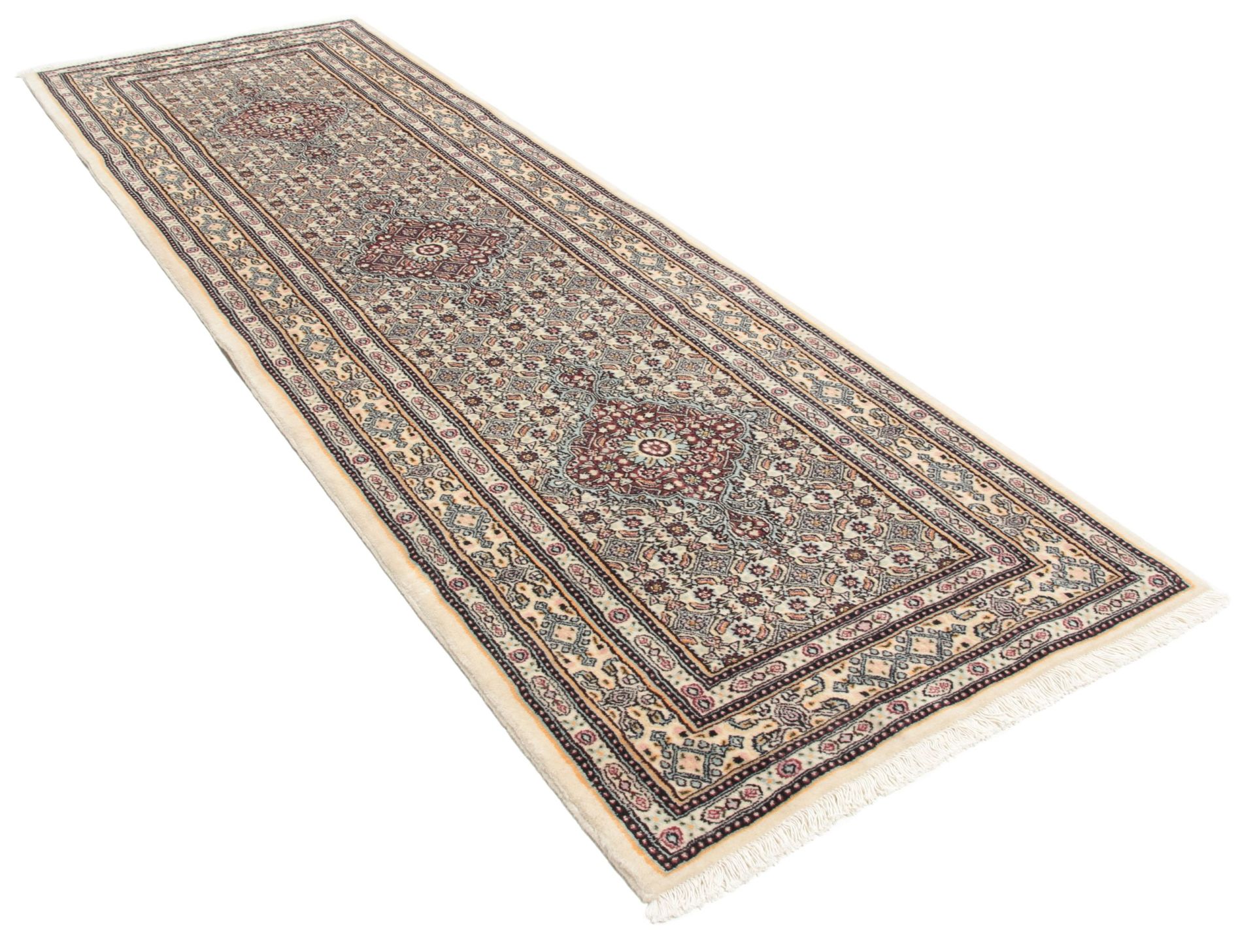 Handgeknüpfter Moud Perserteppich, 80 × 250 cm, Wolle