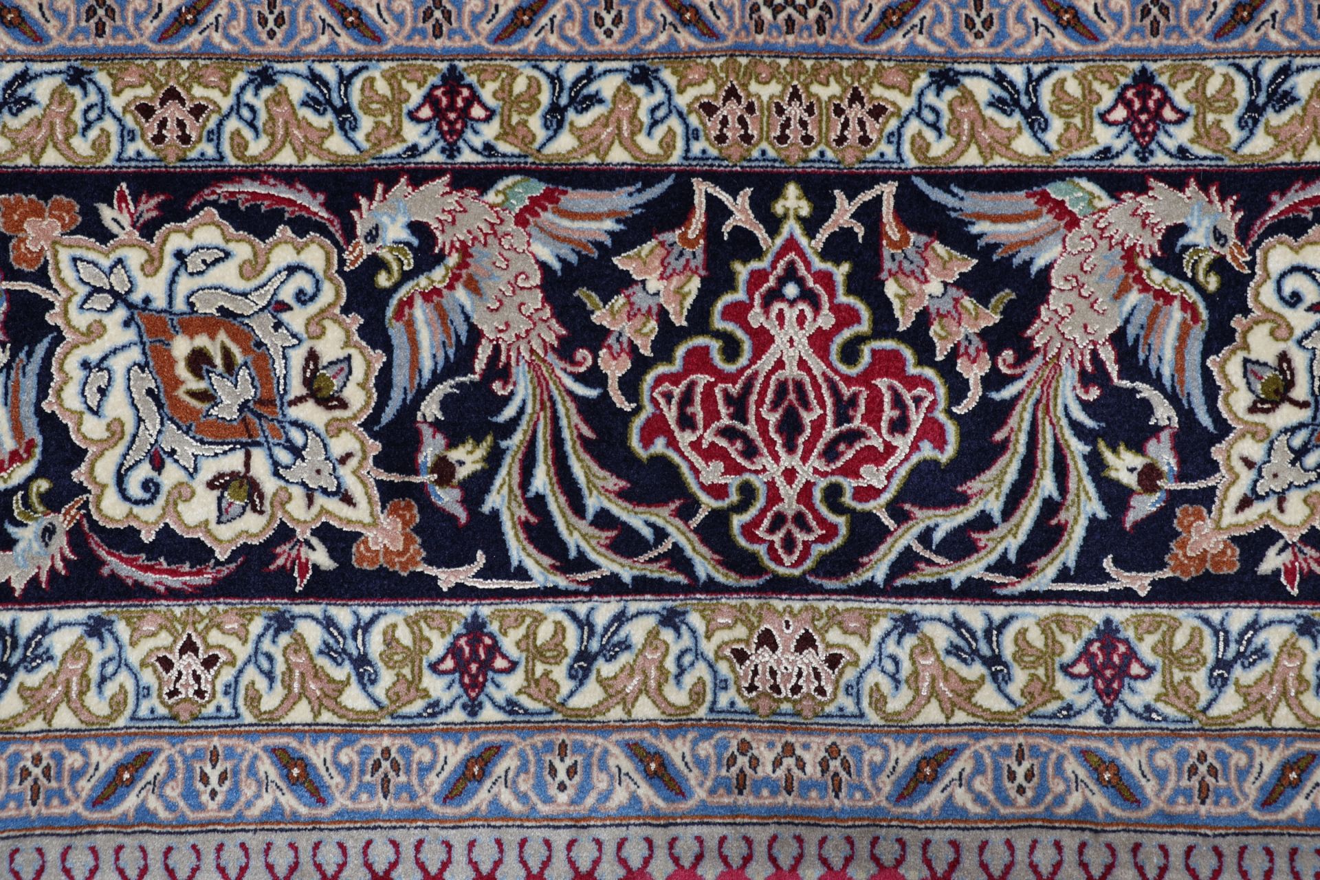 Isfahan Perserteppich 210 × 328 cm aus Wolle & Seide, handgeknüpft