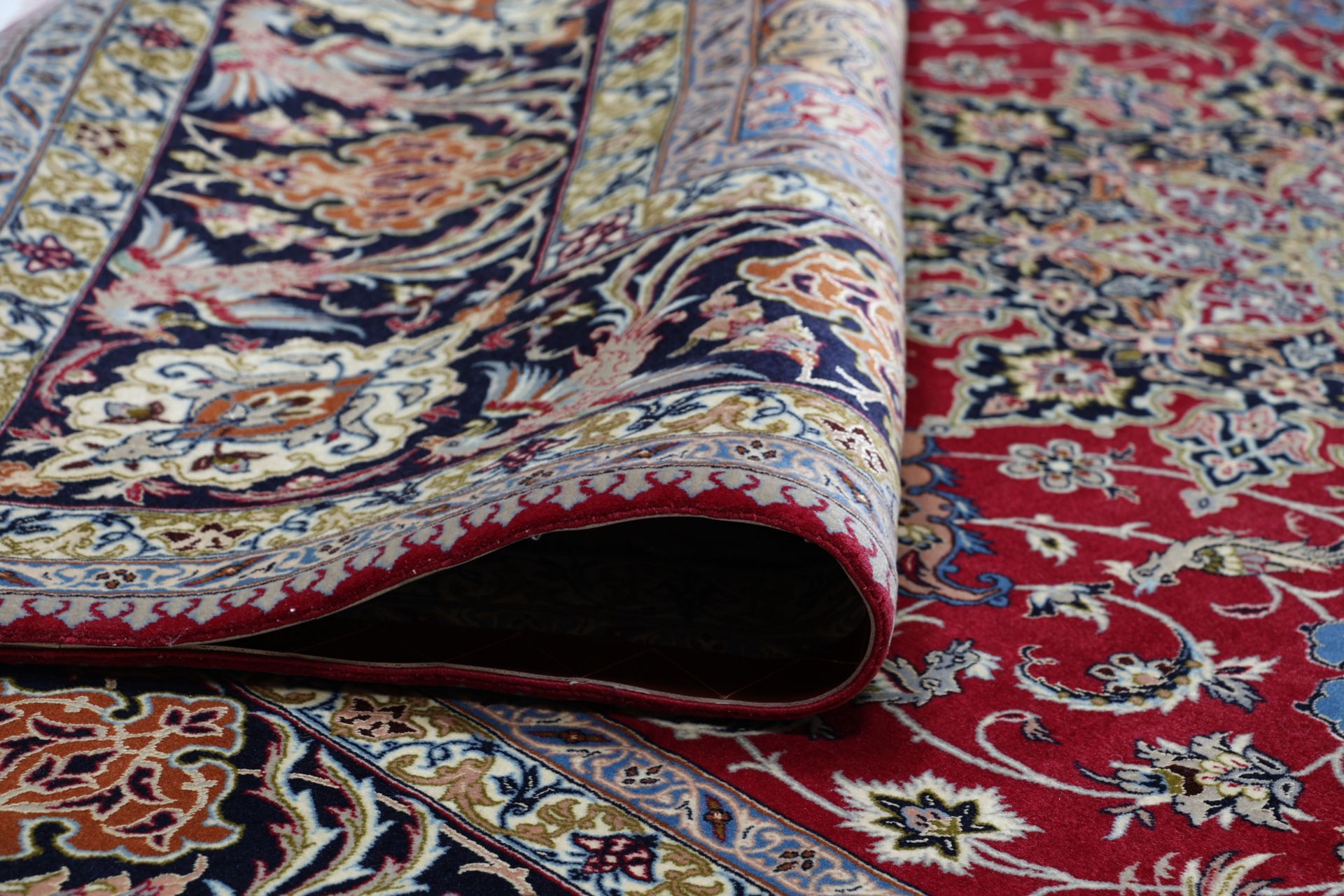 Isfahan Perserteppich 210 × 328 cm aus Wolle & Seide, handgeknüpft
