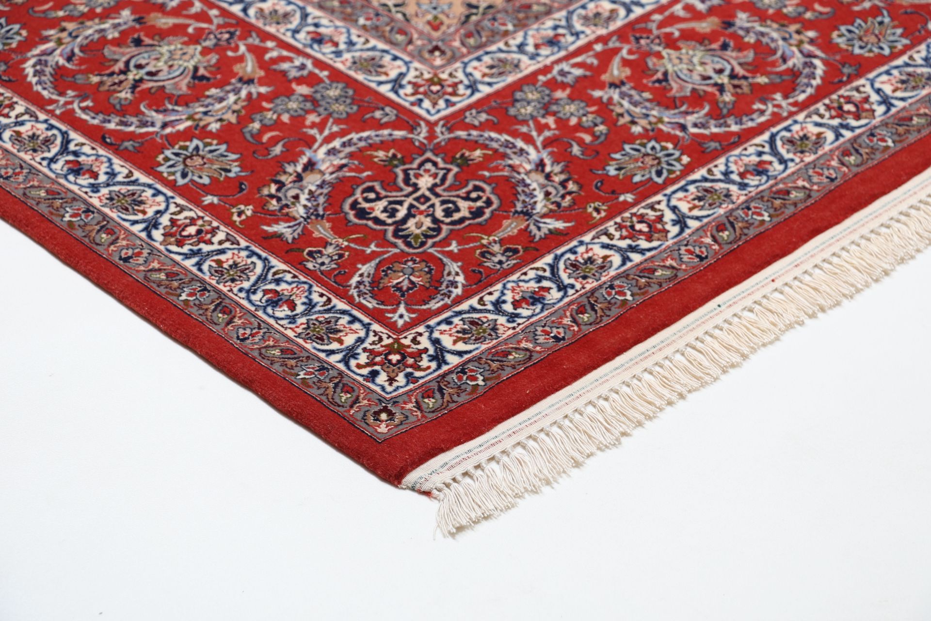 Isfahan Perserteppich 202 × 300 cm aus Wolle & Seide, handgeknüpft